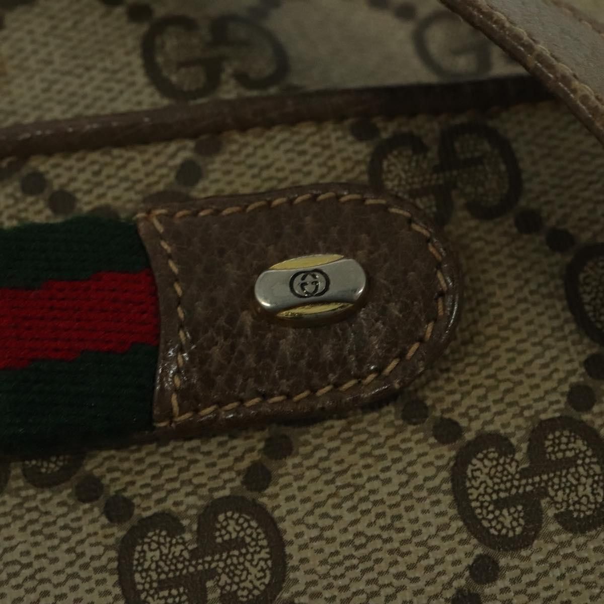 Gucci GUCCI GG Supreme Web Sherry Line Shoulder Bag Pvc Beige 904 Size ONE SIZE - 14 Thumbnail