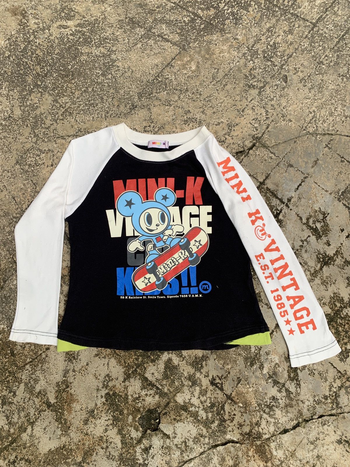 Angel Blue × Japanese Brand y2k Mini-K Japan Cute Pop Raglan Icon Graphic Baby Tee Top Size XS / US 0-2 / IT 36-38 - 1 Thumbnail