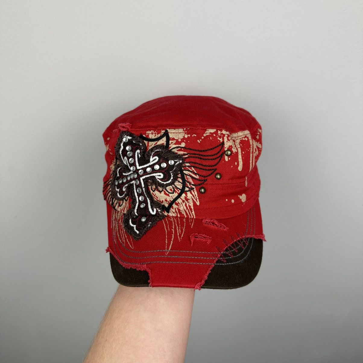 Vintage Vintage 90’s Cross On Red Army Cadet Y2K Ref Cap Size ONE SIZE - 2 Thumbnail