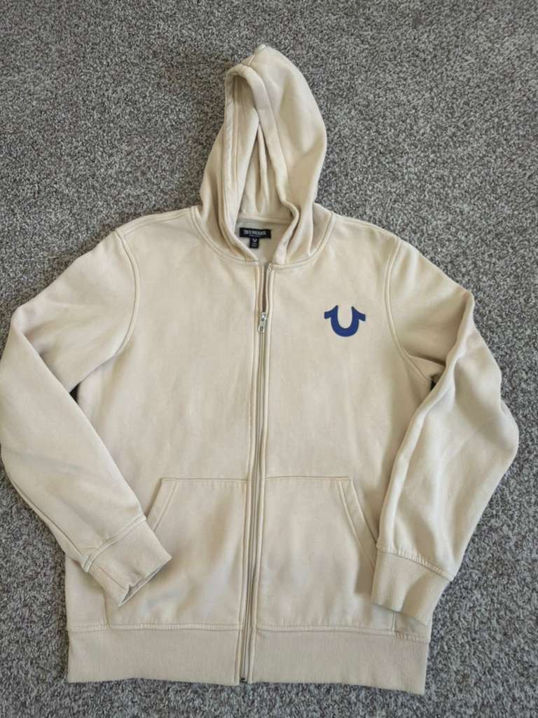 True Religion True Religion Buddha Logo Full-Zip Hoodie - Beige - Size M Size US M / EU 48-50 / 2 - 3 Thumbnail