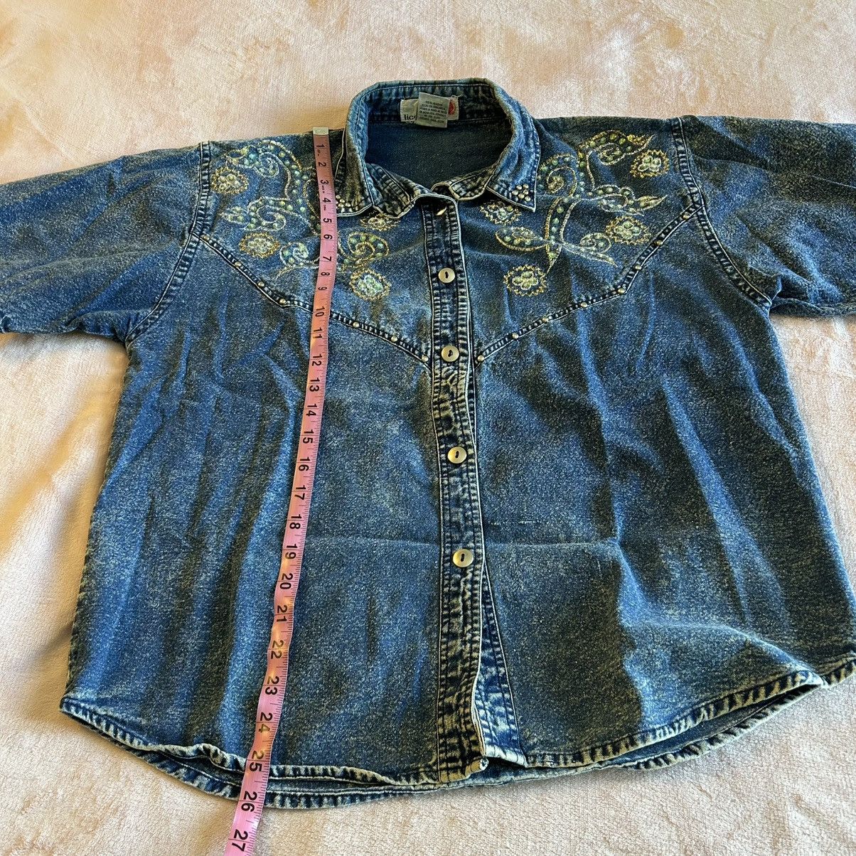 Other Vintage denim acid washed SS button down embroidered top S Size S / US 4 / IT 40 - 11 Thumbnail