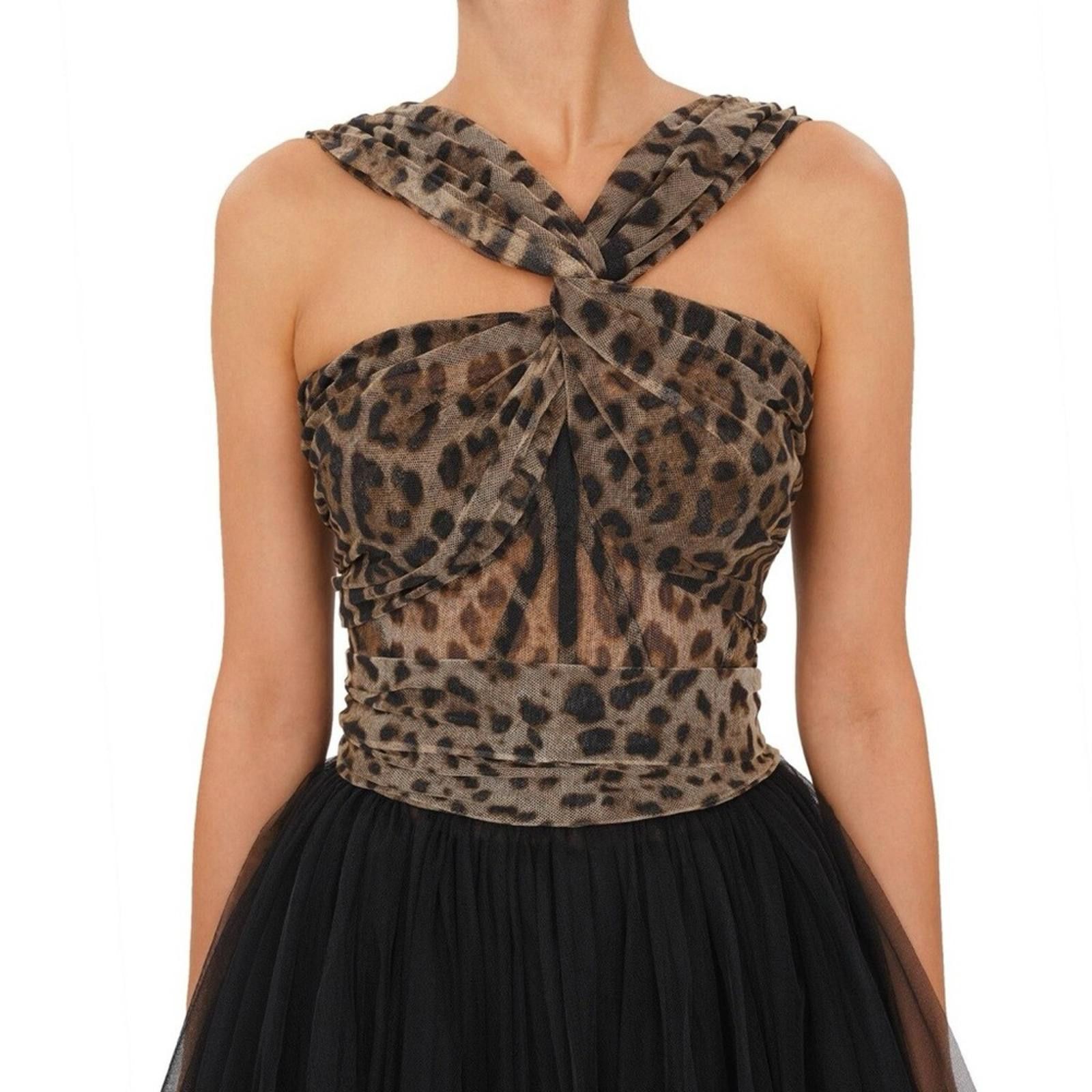 Dolce & Gabbana Dolce & Gabbana Leopard and Black Tulle Gown Size XS / US 0-2 / IT 36-38 - 6 Thumbnail