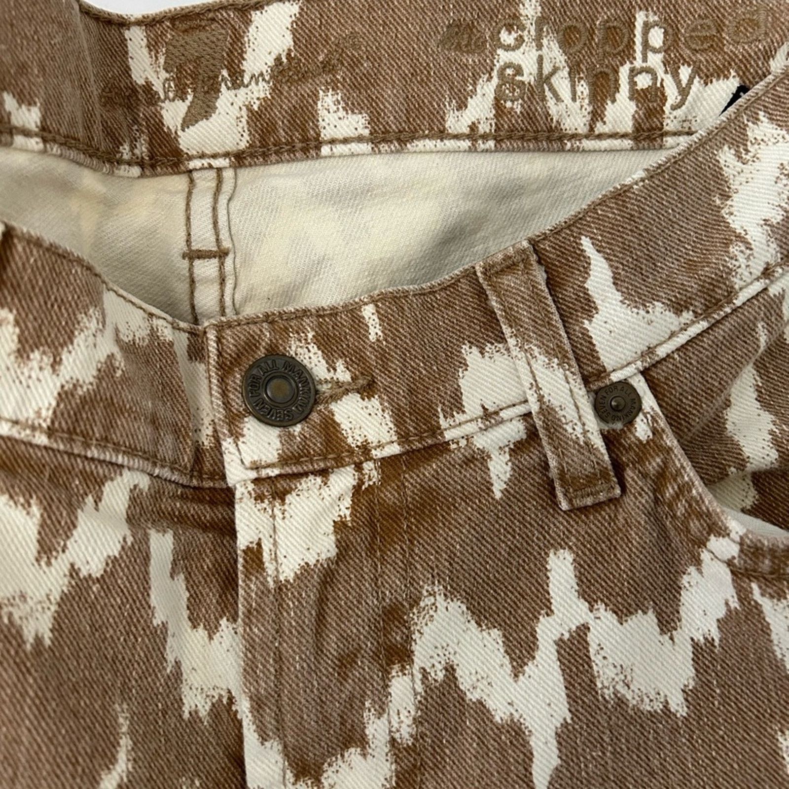 7 For All Mankind 7 For Mankind Womens Cropped Skinny Jeans Brown Ikat 26 Size 26" / US 2 / IT 38 - 4 Thumbnail