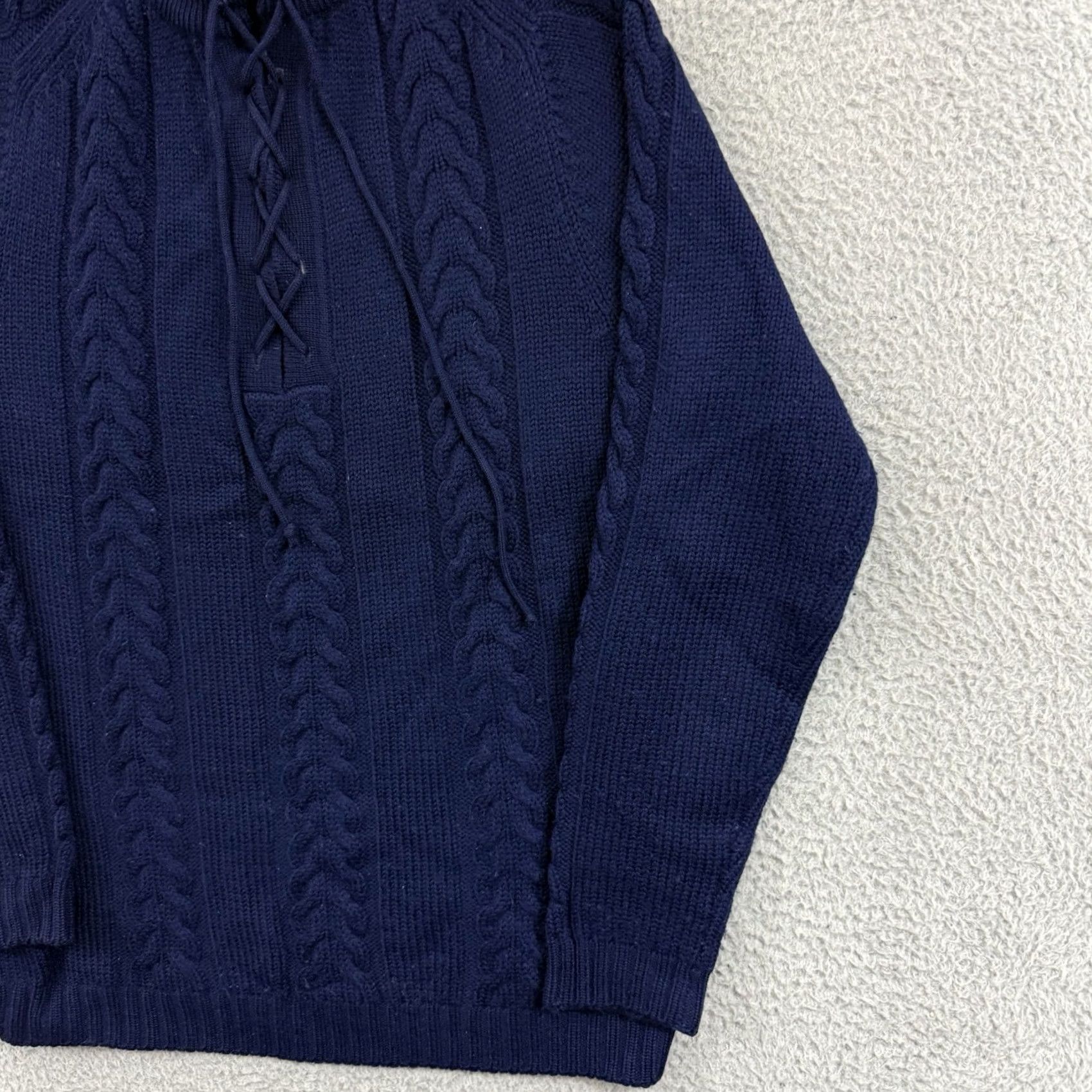 Vintage VINTAGE White Stag Sweater Womens Medium Blue 80s Cable Knit Wool Blend Preppy Size M / US 6-8 / IT 42-44 - 5 Thumbnail