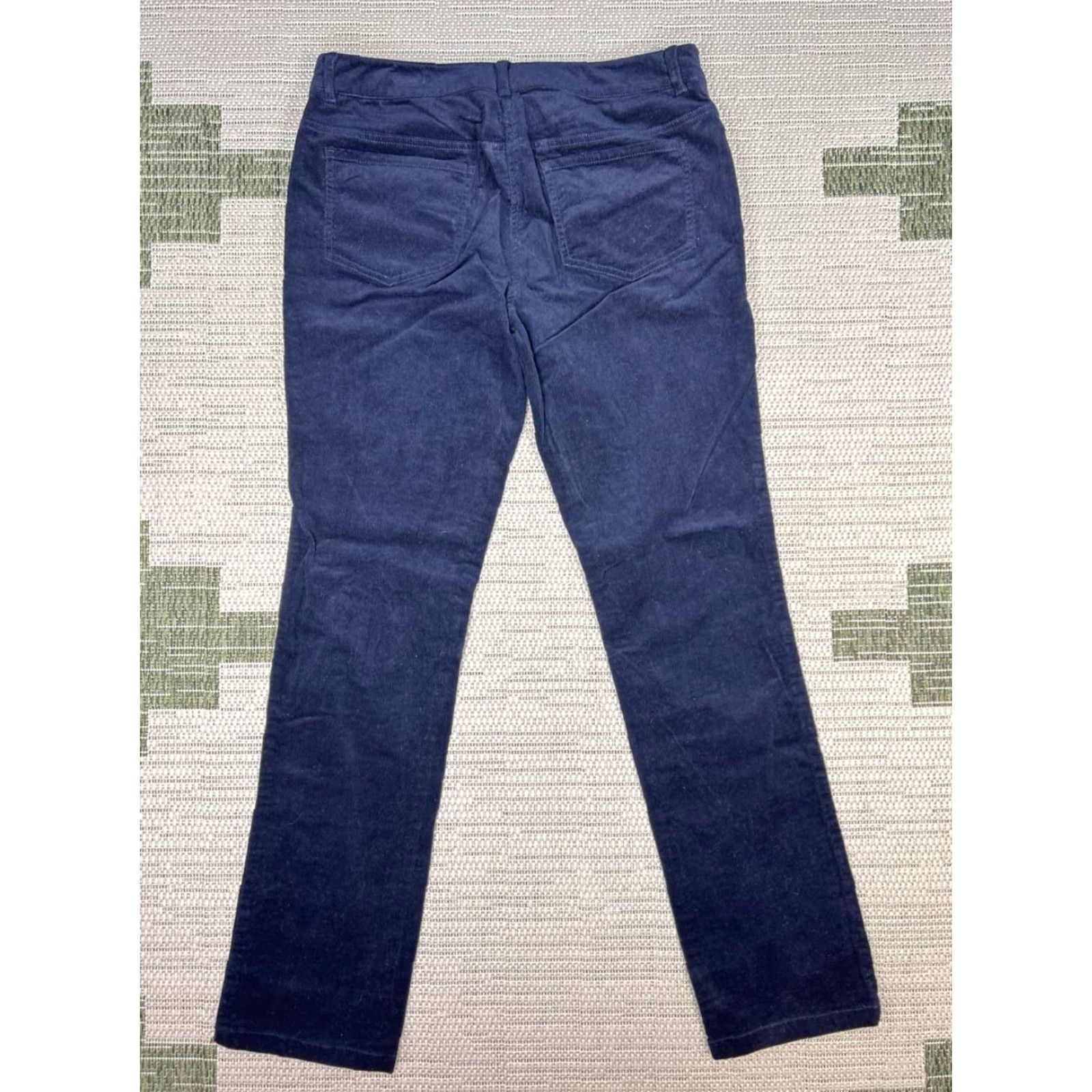 Brooks Brothers Brooks Brothers 346 Natalie Fit Pants Womens 8 Blue Corduroy Mid Rise Straight Front Pockets Casual Modern Comfort Stretch Size 30" / US 8 / IT 44 - 2 Thumbnail