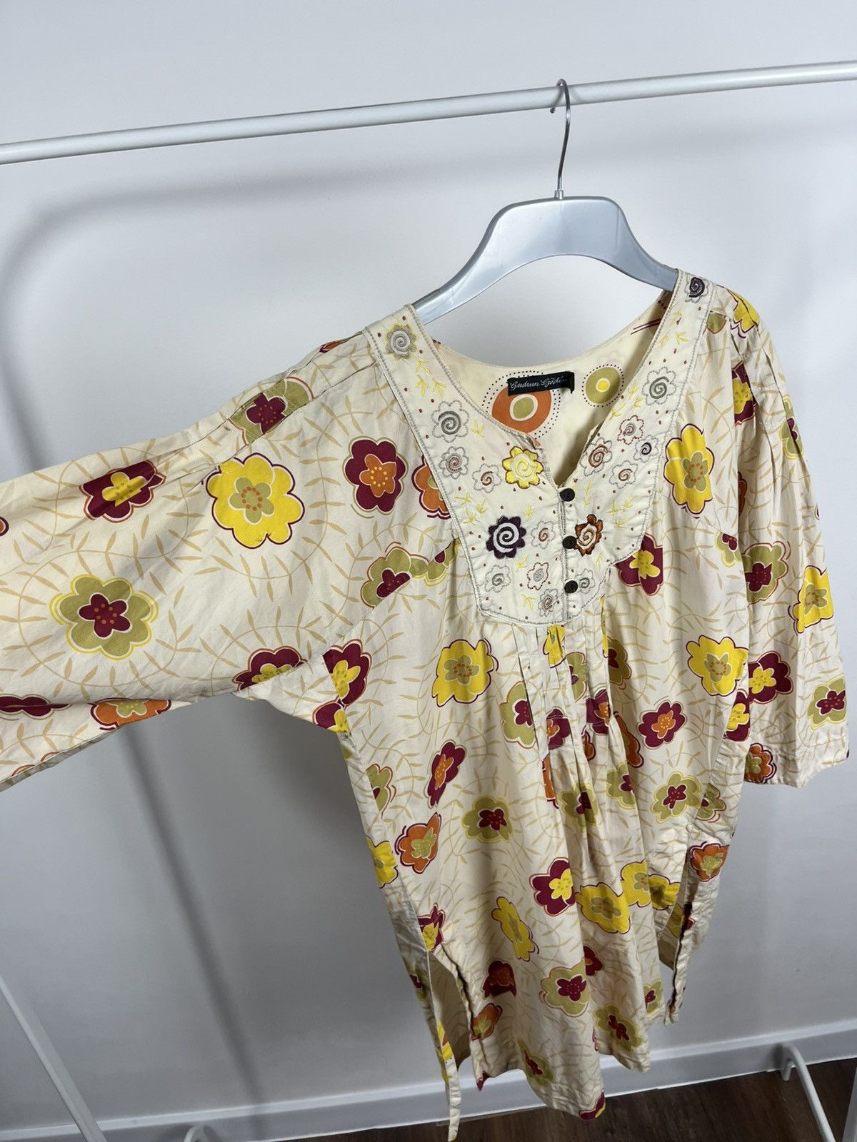 Gudrun Sjoden Gudrun Sjoden Floral Tunic Top Boho Ethnic Style Shirt S Size S / US 4 / IT 40 - 5 Thumbnail