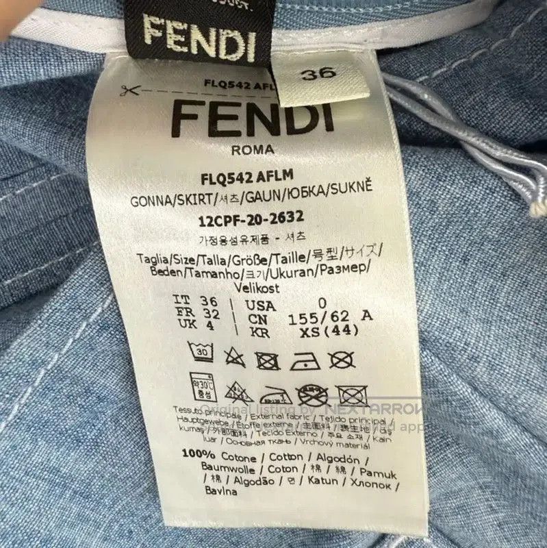 Fendi Fendi Light Blue Cotton Skirt for Women . Size 23" - 3 Thumbnail