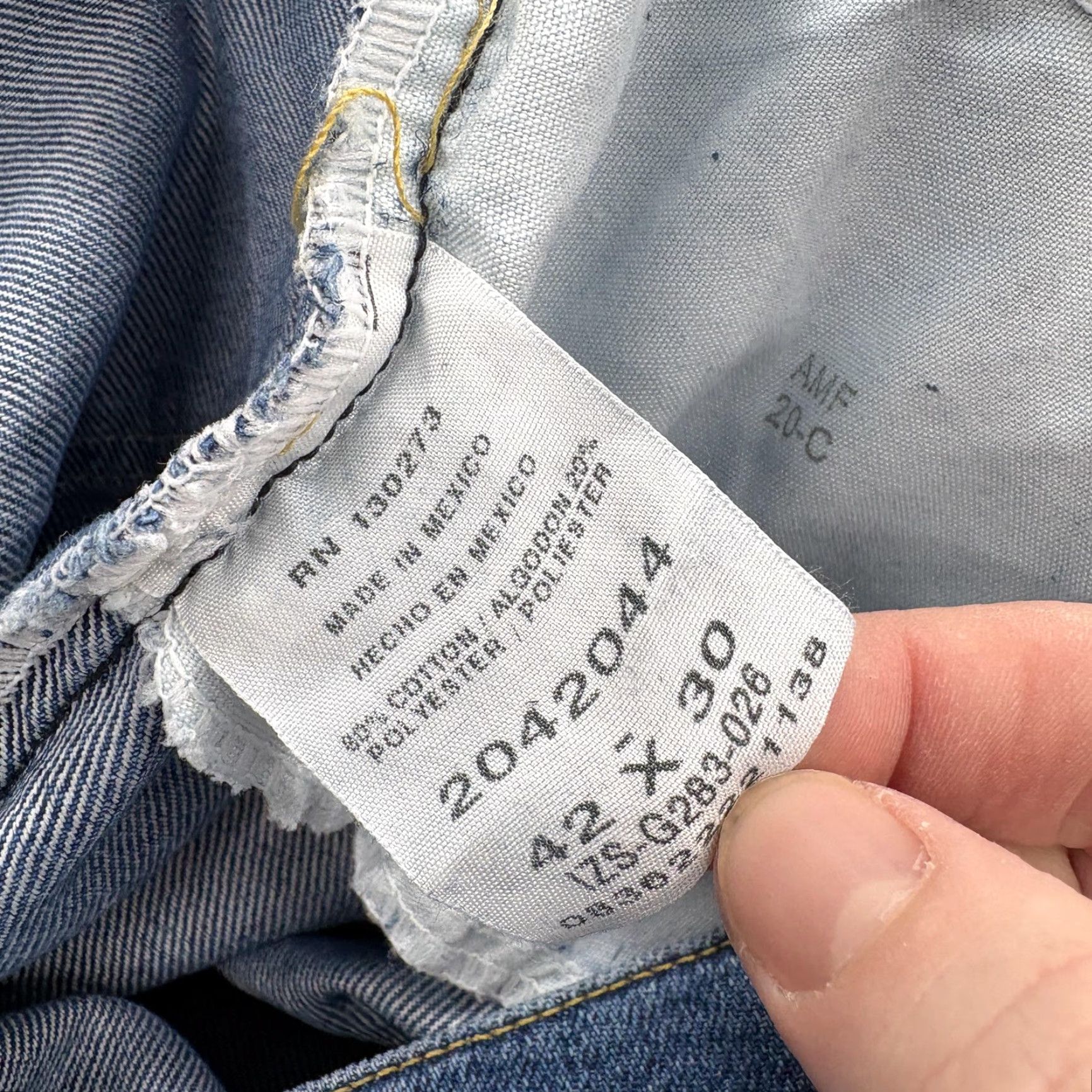 Lee Lee Jeans Mens 42x30 Blue Regular Fit Denim Pants Straight Leg Comfort Stretch Jeans with Pockets Zip Fly Size US 42 / EU 58 - 6 Thumbnail