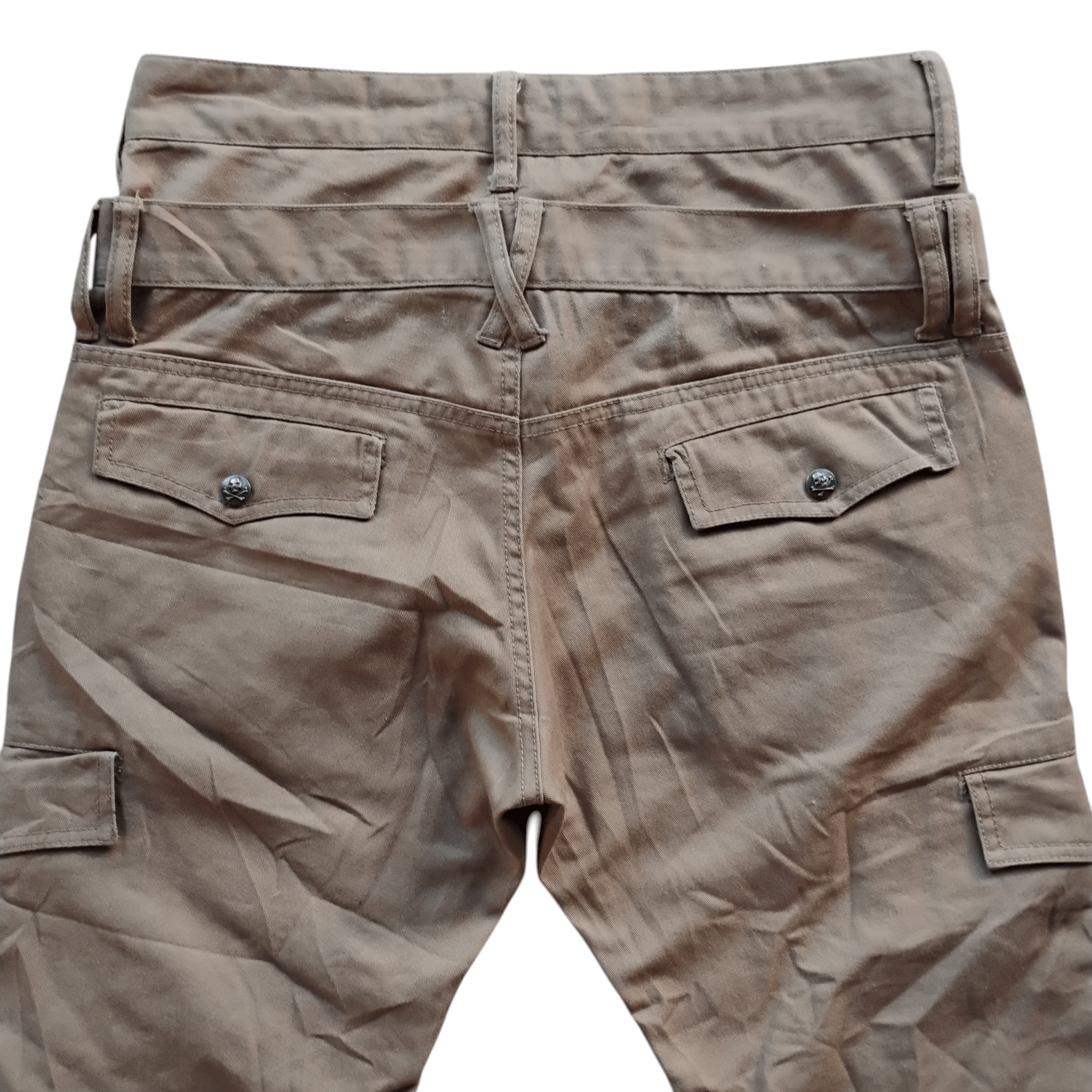Japanese Brand Double Focus Double Waist Mutipocket Cargo Ruched Pants Size US 31 - 3 Thumbnail