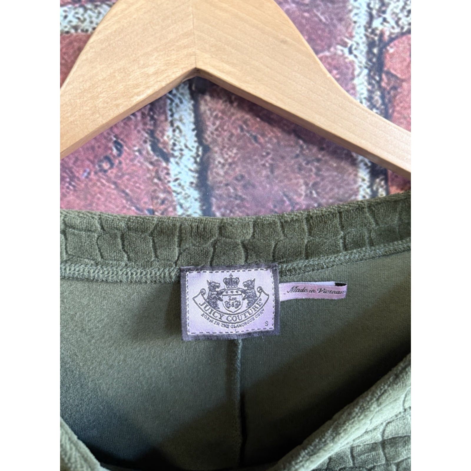 Juicy Couture Juicy Couture Dress Velour Green Small Women Sleepp Dress/Night Gown Sage Green Crew Neck Short Sleeve Pullover Logo Size S / US 4 / IT 40 - 3 Thumbnail