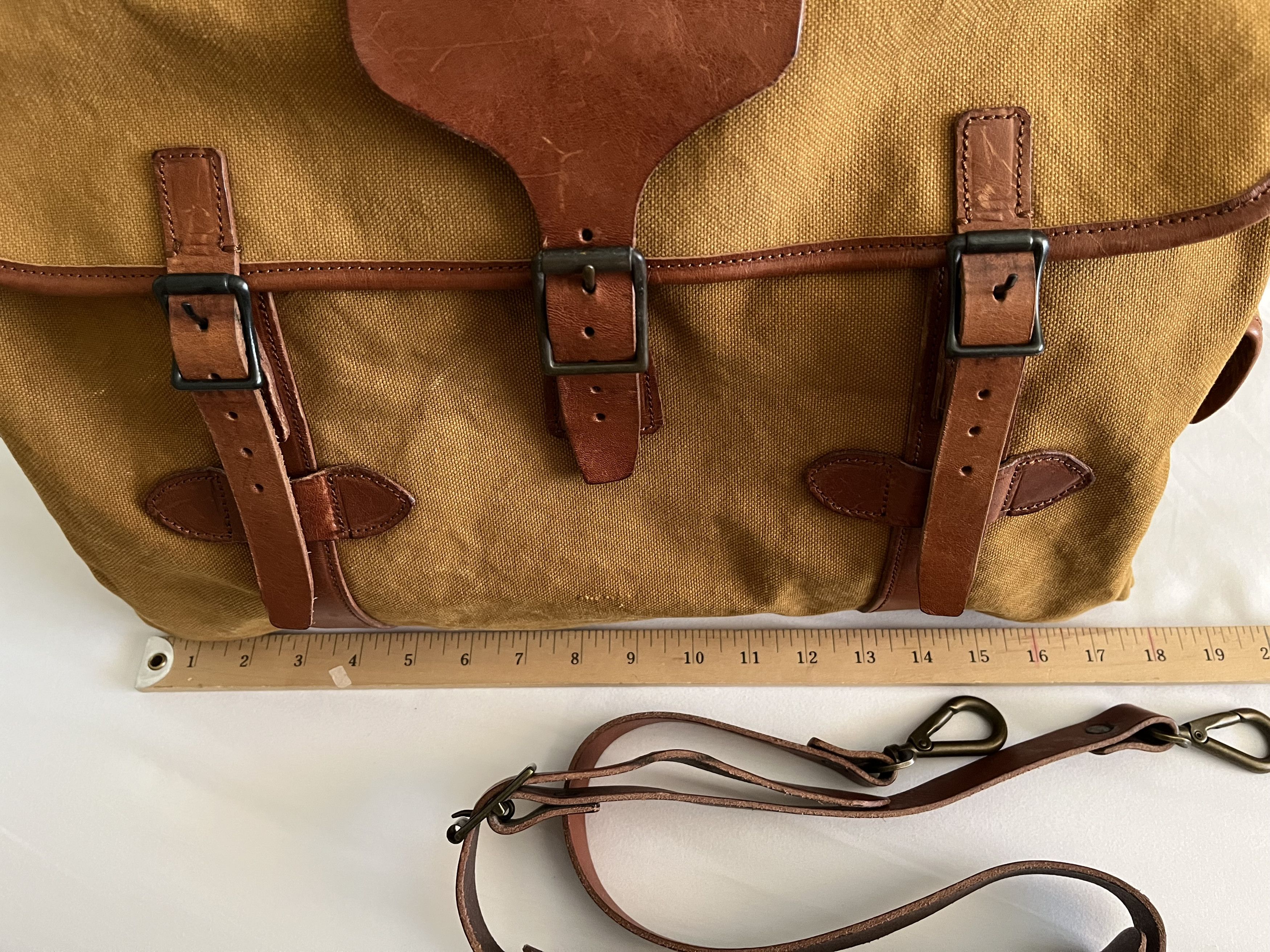RRL Ralph Lauren Vintage RRL Canvas/Leather Shoulder Bag Size 26 - 12 Thumbnail