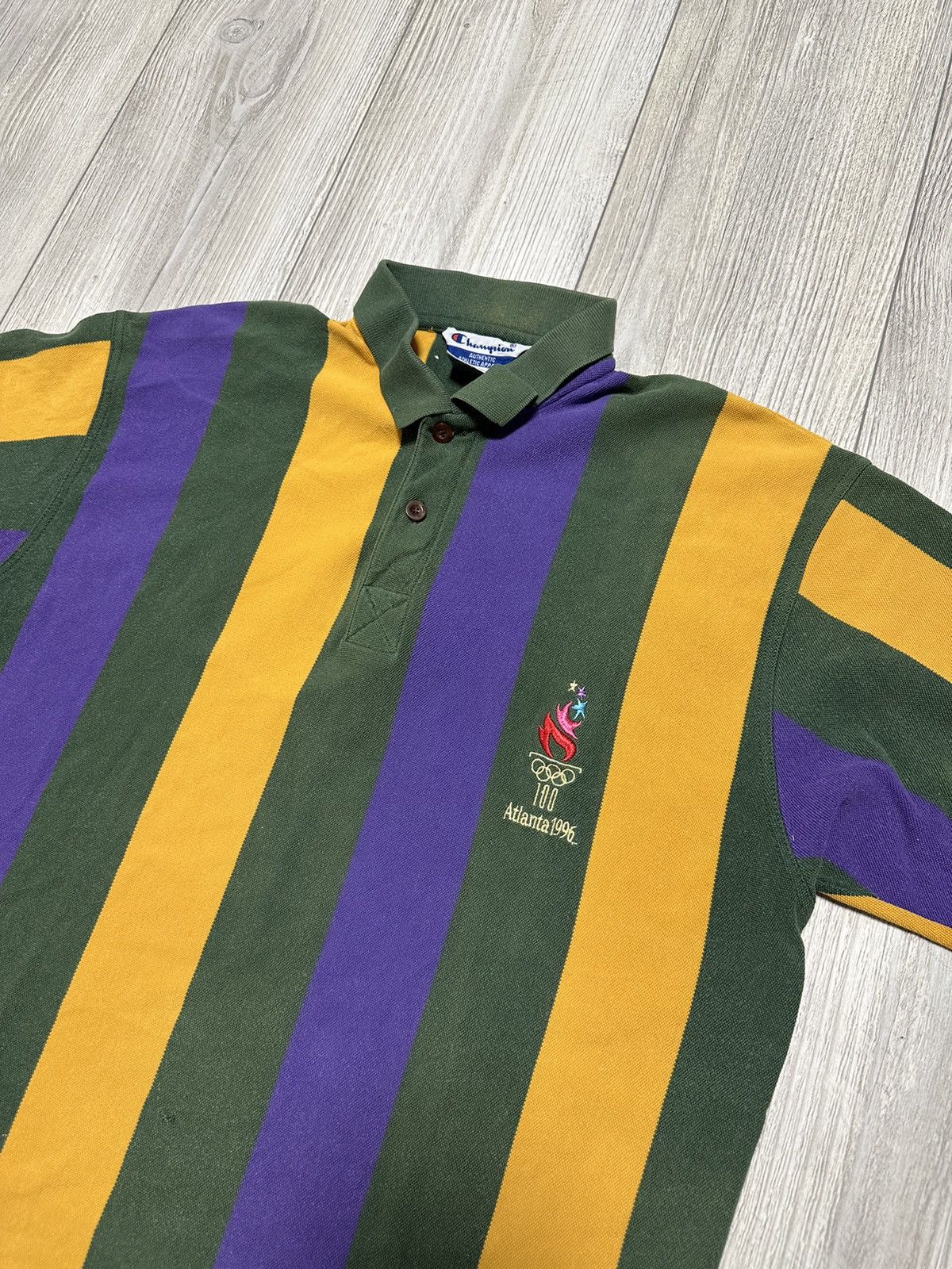 Champion vtg Champion 96’ ATLANTA OLYMPICS Colorblock polo shirt Size US L / EU 52-54 / 3 - 2 Thumbnail