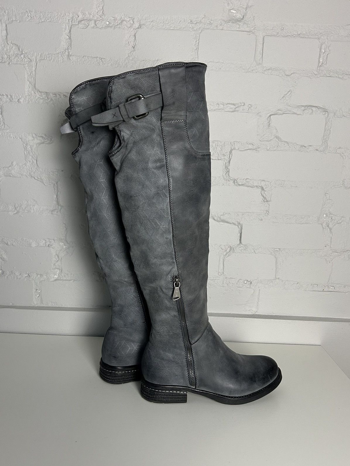 Vintage Dark grey distressed vintage biker boxing boots Size US 8 / IT 38 - 6 Thumbnail