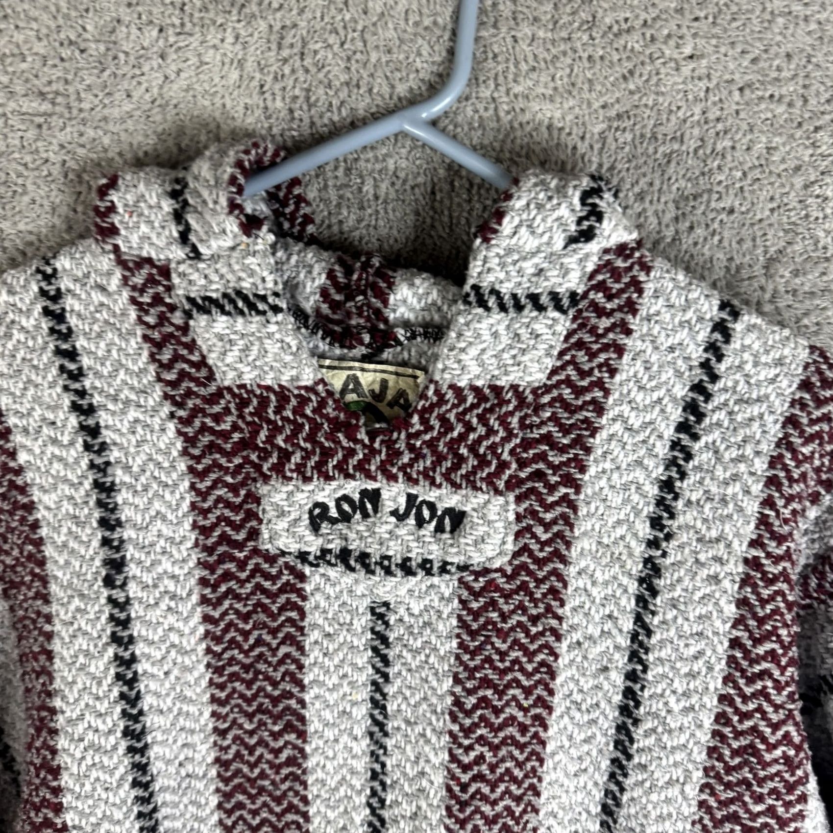 KangaROOS Baja Joe Hoodie Mens M Multicolor Striped Kangaroo Pocket Pullover Knit Hippie Surf Team Logo Embroidered V-Neck Casual Sweatshirt Size US M / EU 48-50 / 2 - 6 Thumbnail