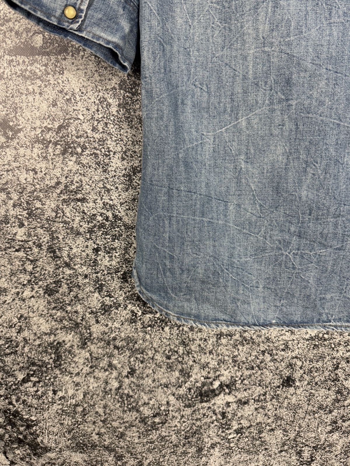 Allsaints Allsaints Suqi Shorts Sleeve Denim Shirt Snap Button Size M Size US M / EU 48-50 / 2 - 11 Thumbnail