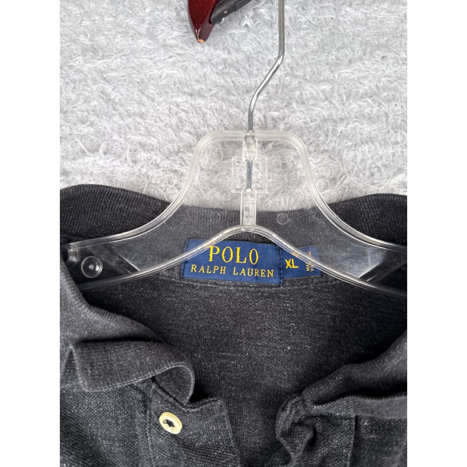 Ralph Lauren Ralph Lauren Men’s Polo Shirt XL Dark Gray 100% Cotton Slim Fit Knit Button Collar Embroidered Logo Size US XL / EU 56 / 4 - 7 Thumbnail