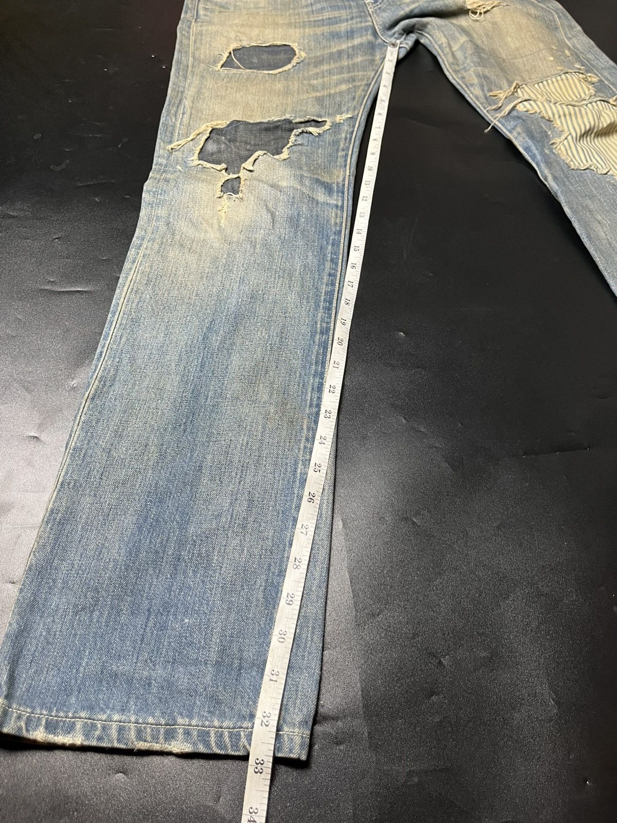 Designer × Japanese Brand × Levi's Vintage Clothing Kurt Cobain style levis patchwork Distressed faded Jeans Size US 30 / EU 46 - 17 Thumbnail
