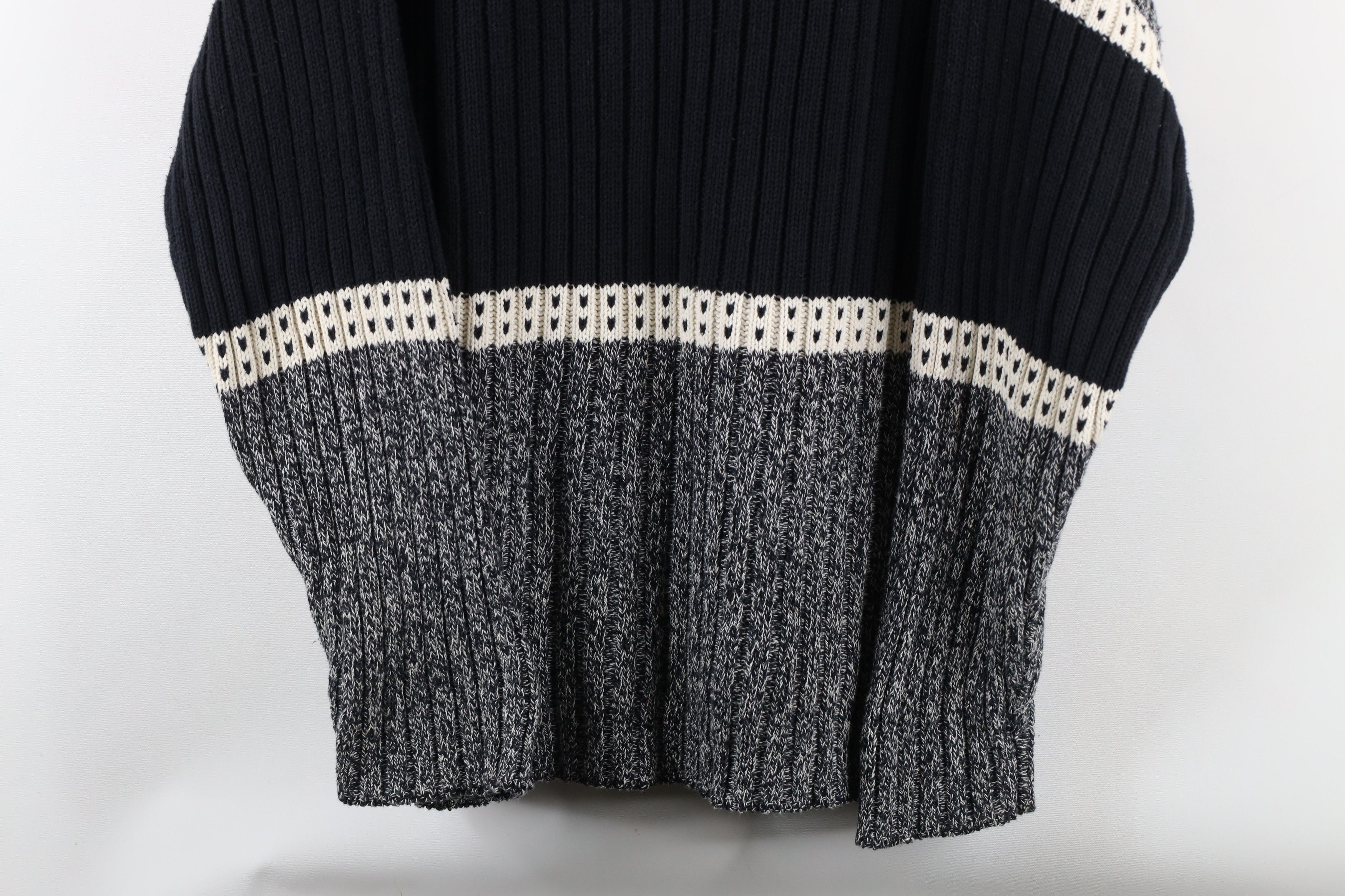 Vintage Vintage 90s Streetwear Block Chunky Ribbed Knit Dad Sweater Size US L / EU 52-54 / 3 - 3 Thumbnail