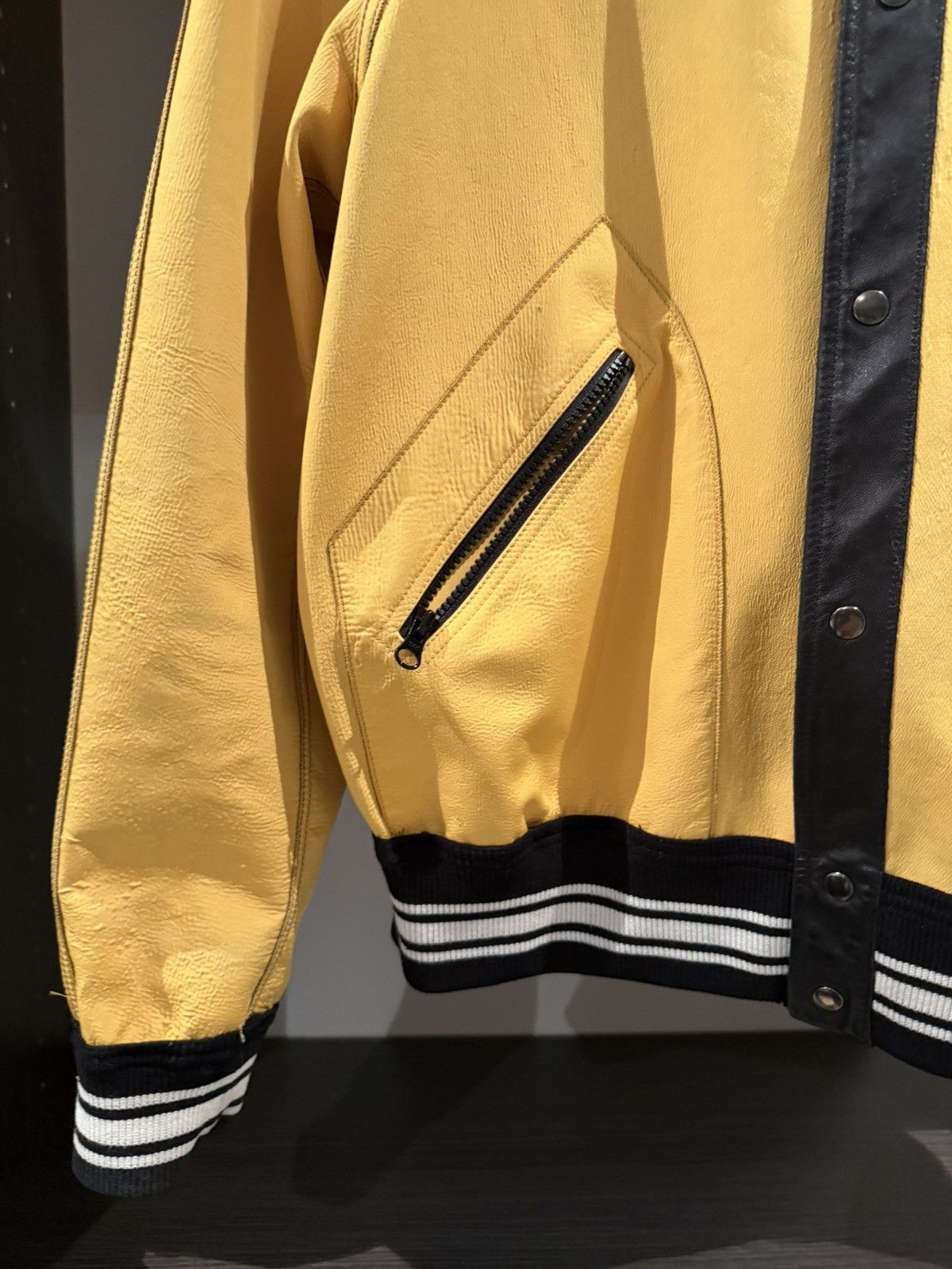 Other Black & Yellow Reversible Lambskin Leather Bomber Jacket Size US S / EU 44-46 / 1 - 7 Thumbnail