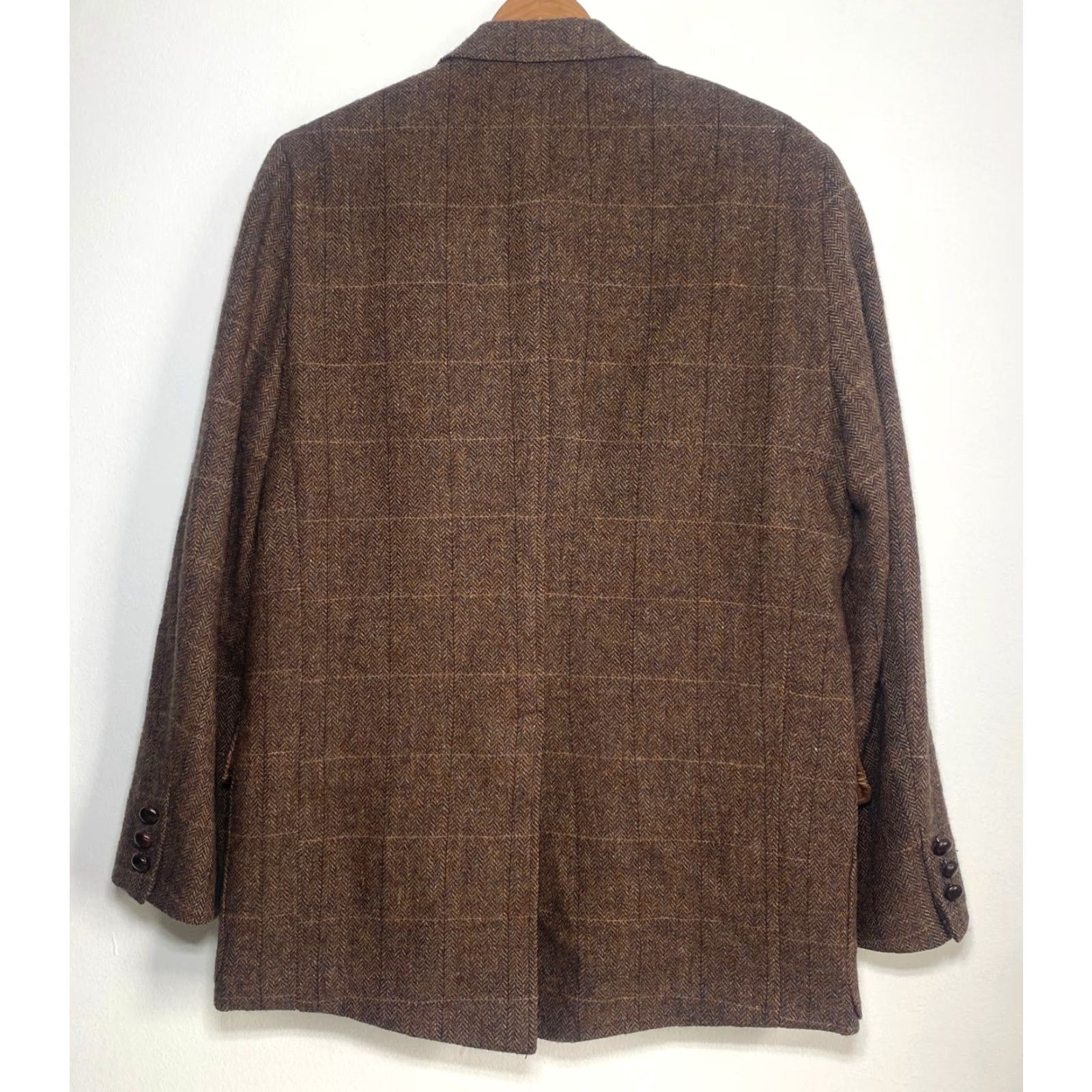 Brooks Brothers Brooks Brothers Blazer Jacket Men Wool Windowpane Brown Made in Italy 45R Regular Size 45 Brown Tweed Pockets Vintage Classic Preppy Look Mens Size 48R - 3 Thumbnail