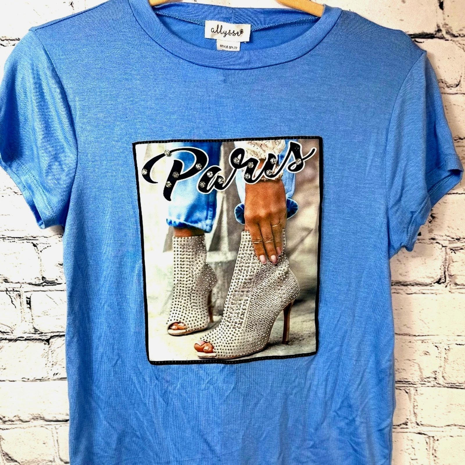 Other Studs Rhinestones Alyssa Rhinestones Studs Tee Shirt Blue XS Size XS / US 0-2 / IT 36-38 - 2 Thumbnail