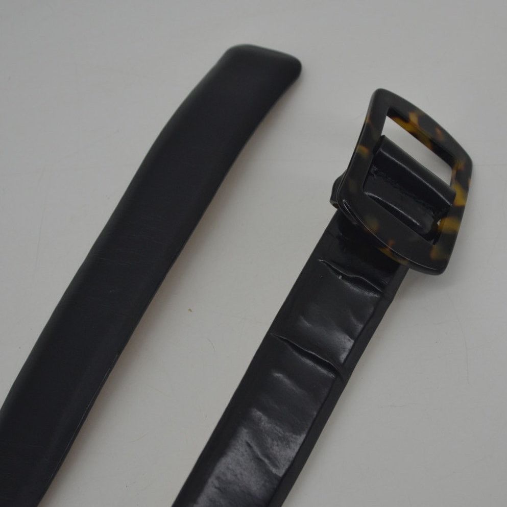 Other Harold Powell Womens Black Leather Belt Italy Minimalist Med Size ONE SIZE - 5 Thumbnail