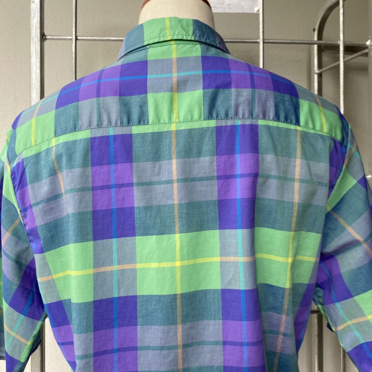 Love Moschino Love Moschino Green and Purple Plaid Short Sleeve Shirt Size M / US 6-8 / IT 42-44 - 5 Thumbnail