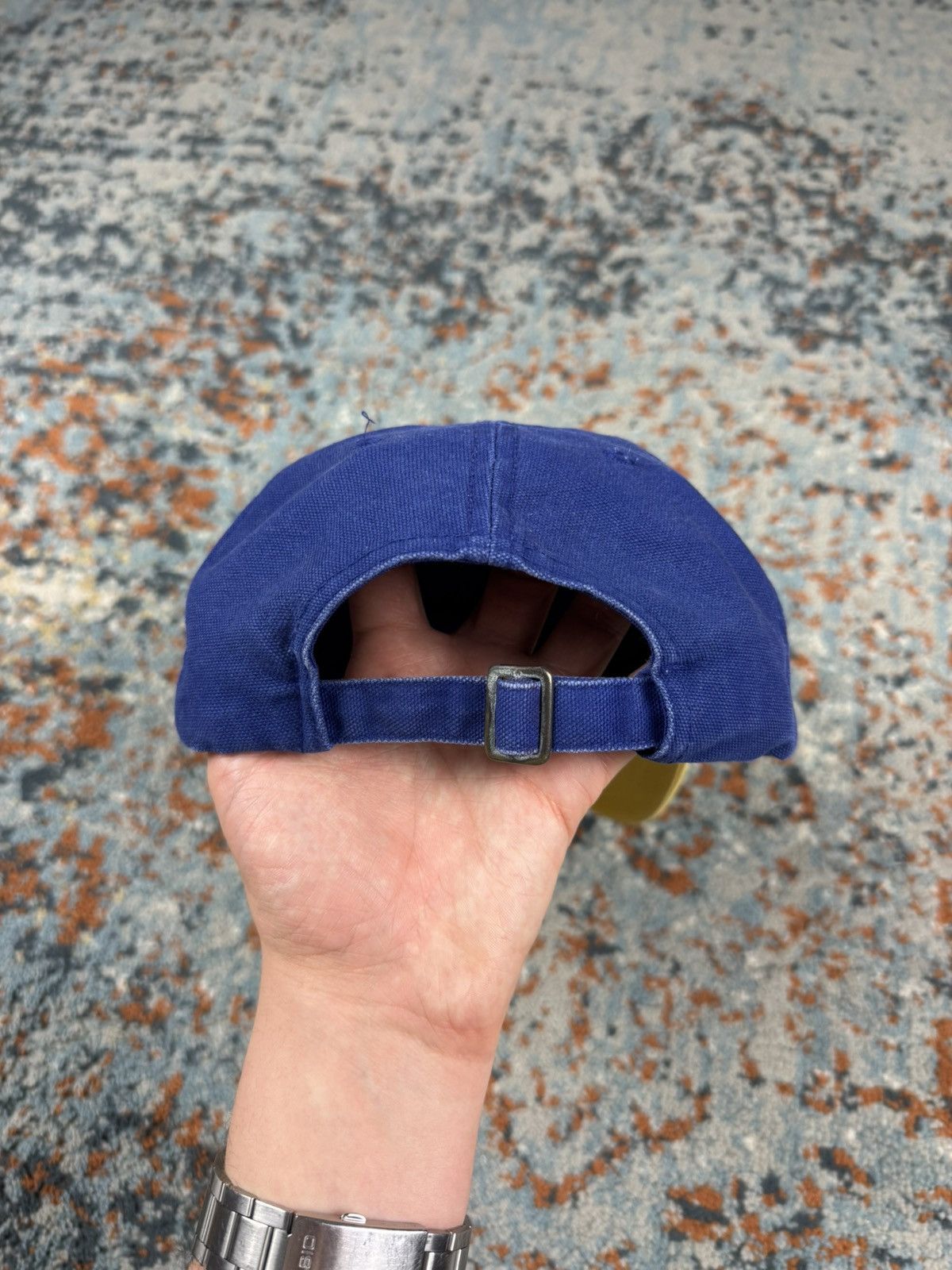 Adidas × Vintage Vintage 90s Adidas yellow navy crazy raver style hat cap Size ONE SIZE - 4 Thumbnail