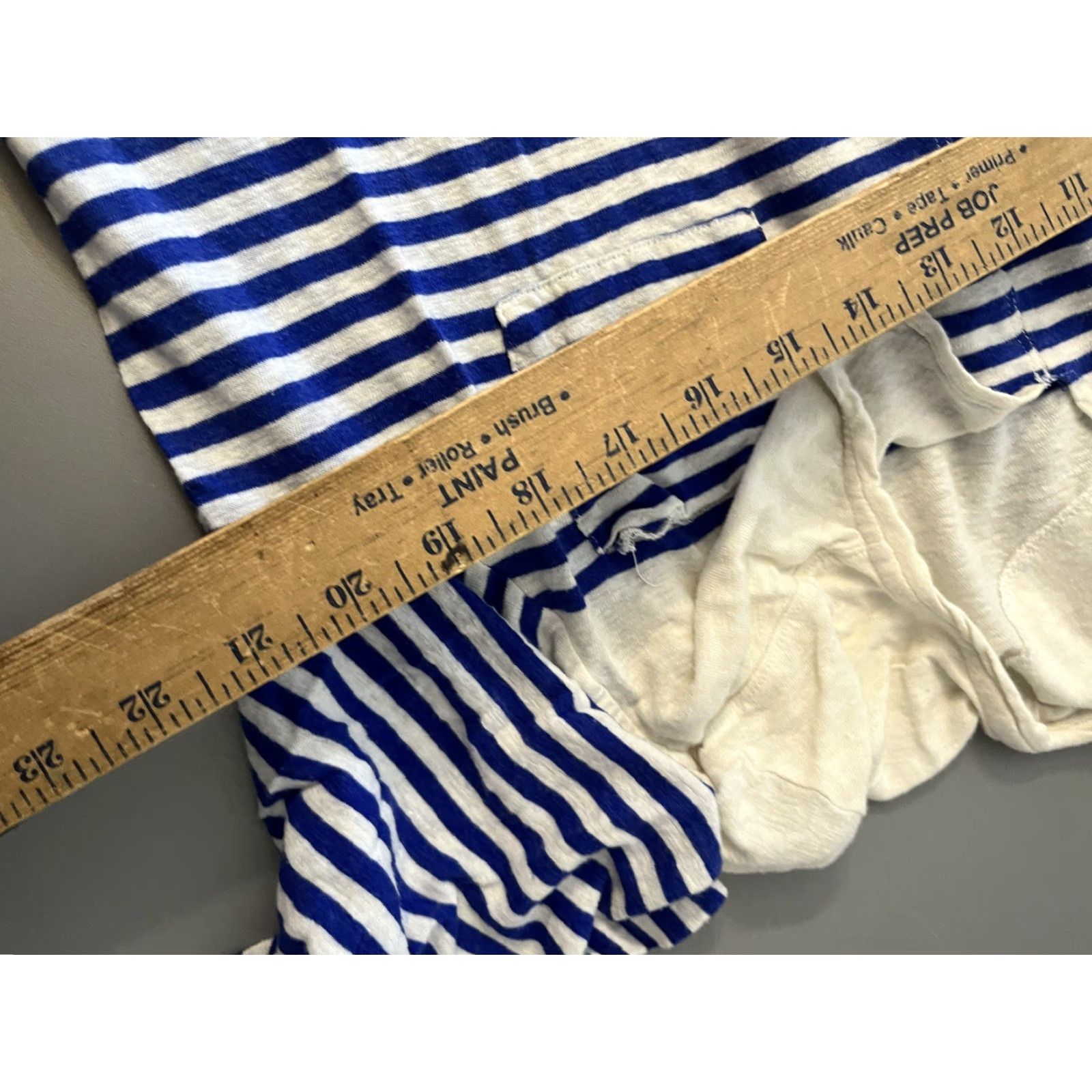 Lucky Brand Lucky Brand Blouse Women's 2XL Striped V-Neck 3/4 Sleeve Blue White Multicolor Knit Cotton Basic Casual Top Size XXL / US 16-18 / IT 52-54 - 6 Thumbnail