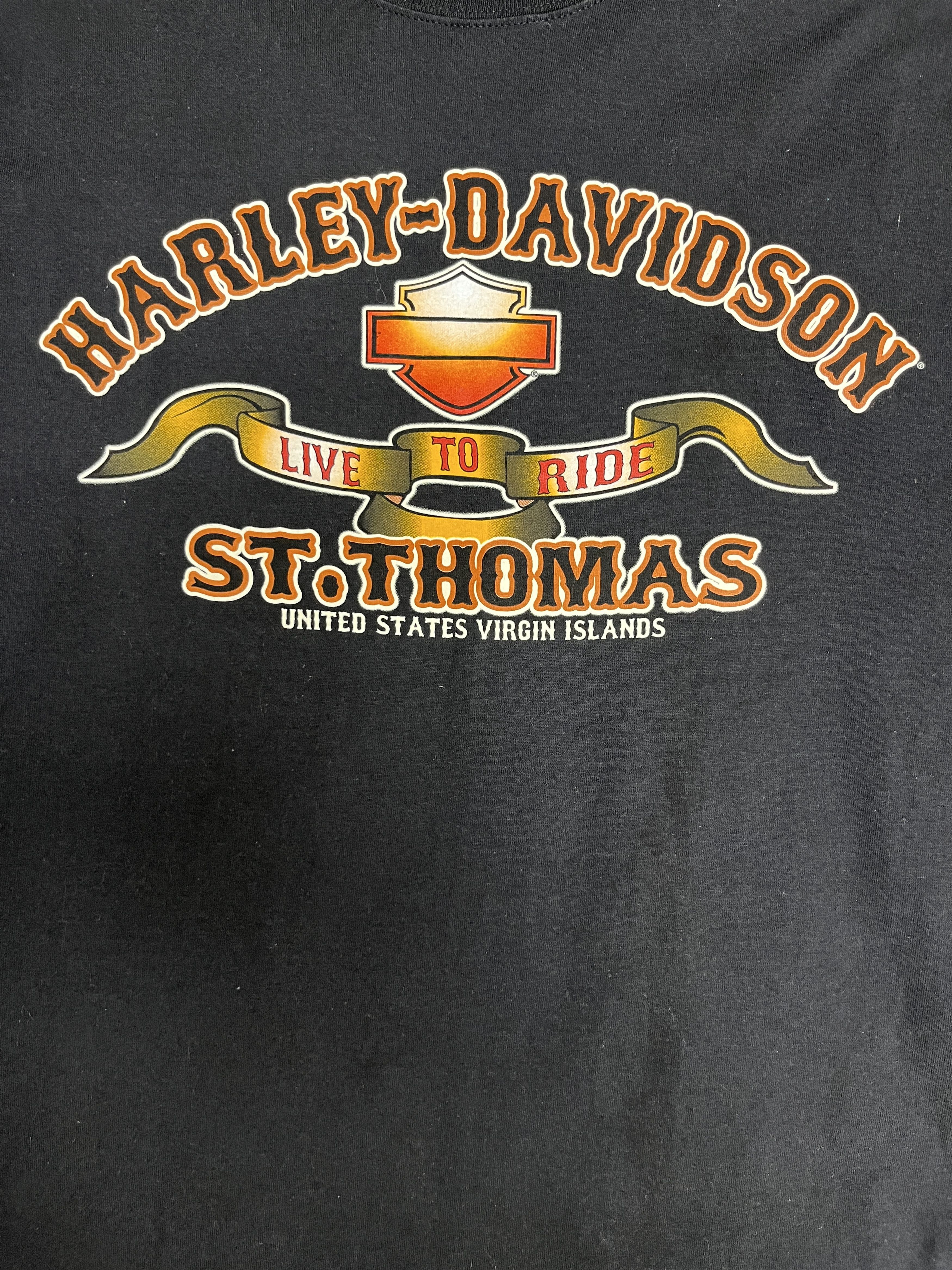 Vintage Harley Davidson St. Thomas Vintage Black T-Shirt Tee Size US M / EU 48-50 / 2 - 2 Thumbnail