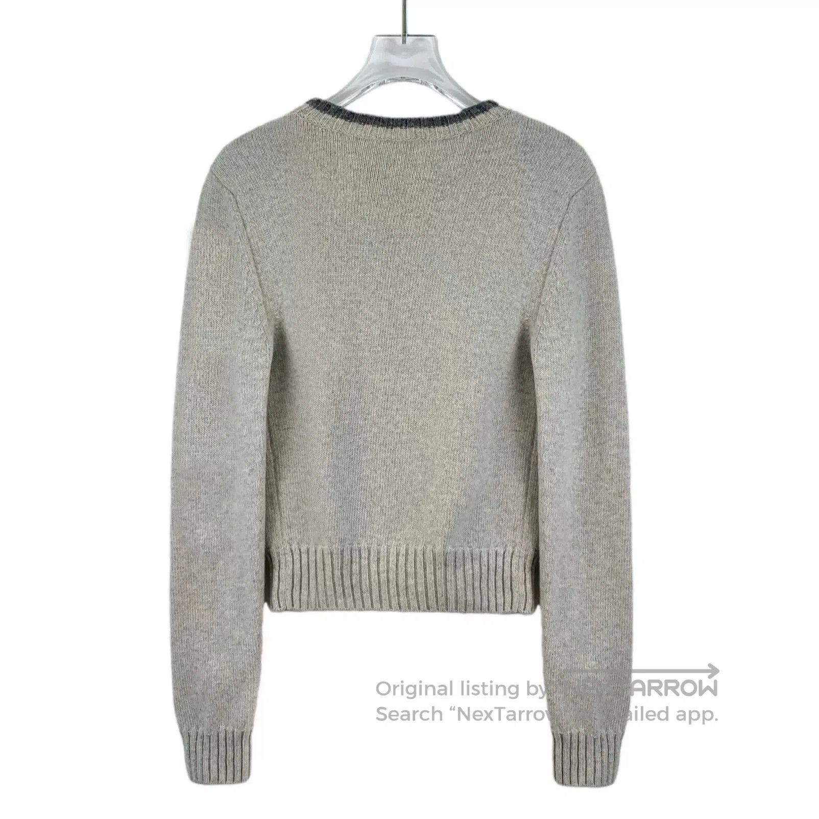 Loewe gray logo embroidered wool knit sweater. Size US XS / EU 42 / 0 - 2 Thumbnail