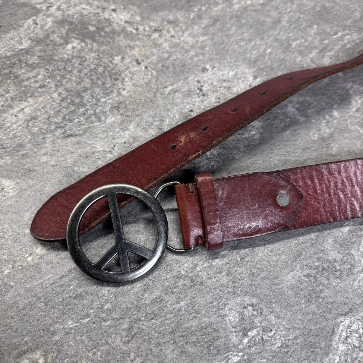 Hysteric Glamour Peace buckle leather belt y2k american eagle Size ONE SIZE - 5 Thumbnail