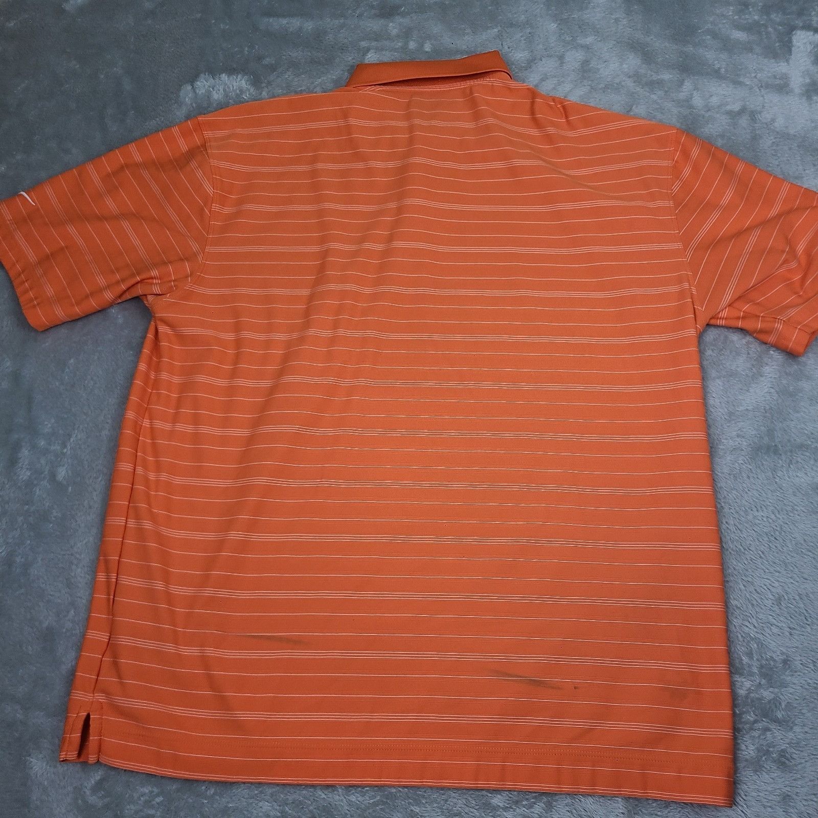 Nike Nike Golf Polo Shirt Men's Large Orange Stripe Stretch Short Size US L / EU 52-54 / 3 - 7 Thumbnail