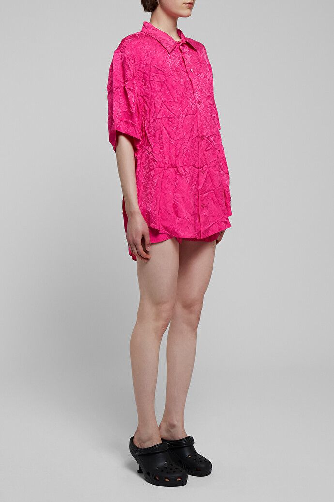 Balenciaga o1y0625 Solid Color Shirt in Fuchsia Size S / US 4 / IT 40 - 4 Thumbnail