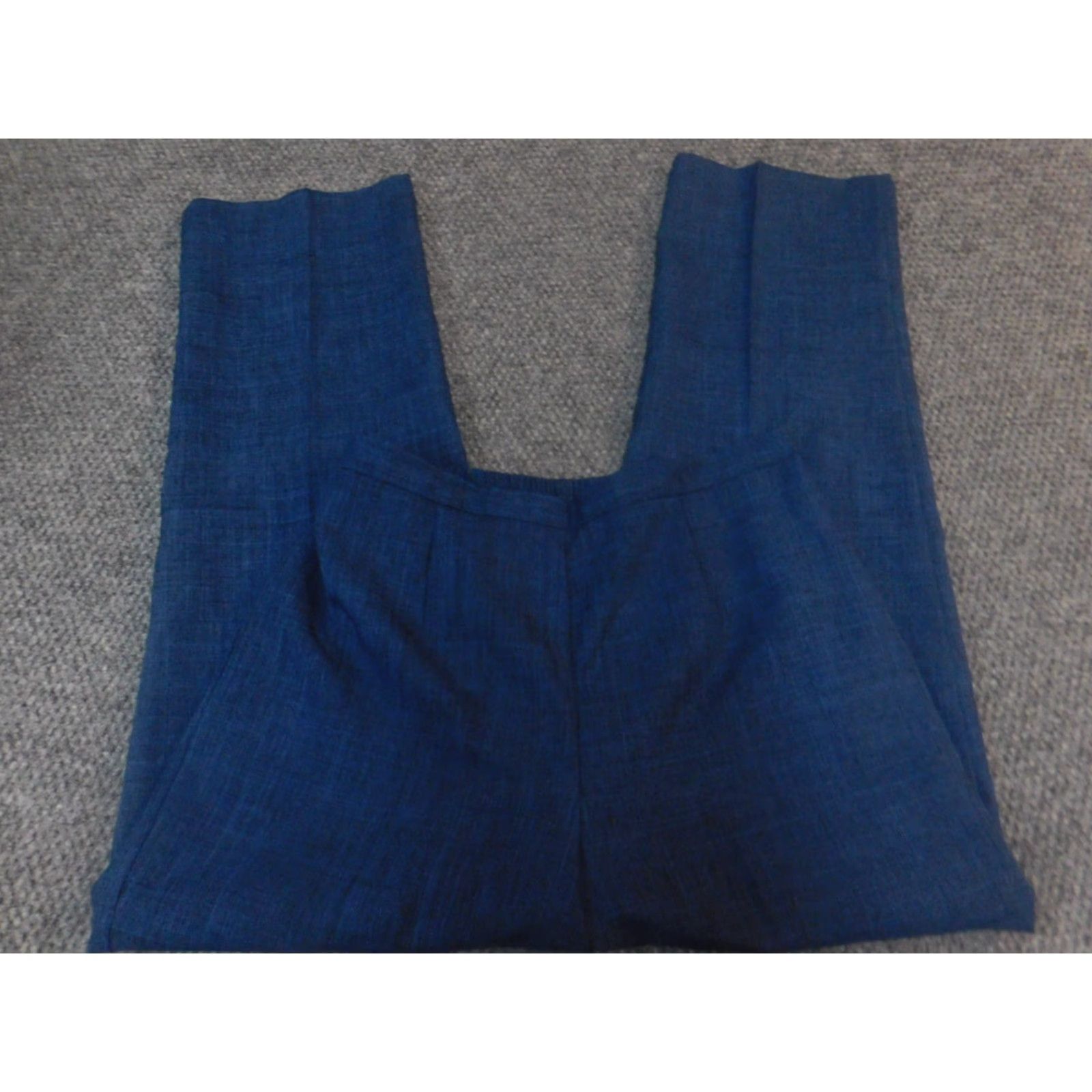 Vintage Prophecy Womens Petites 10P Pants Dress Pants Blue Gray 27 Inseam Pockets Stretch Button Office Casual Straight Rise Regular Size 26" / US 2 / IT 38 - 3 Thumbnail