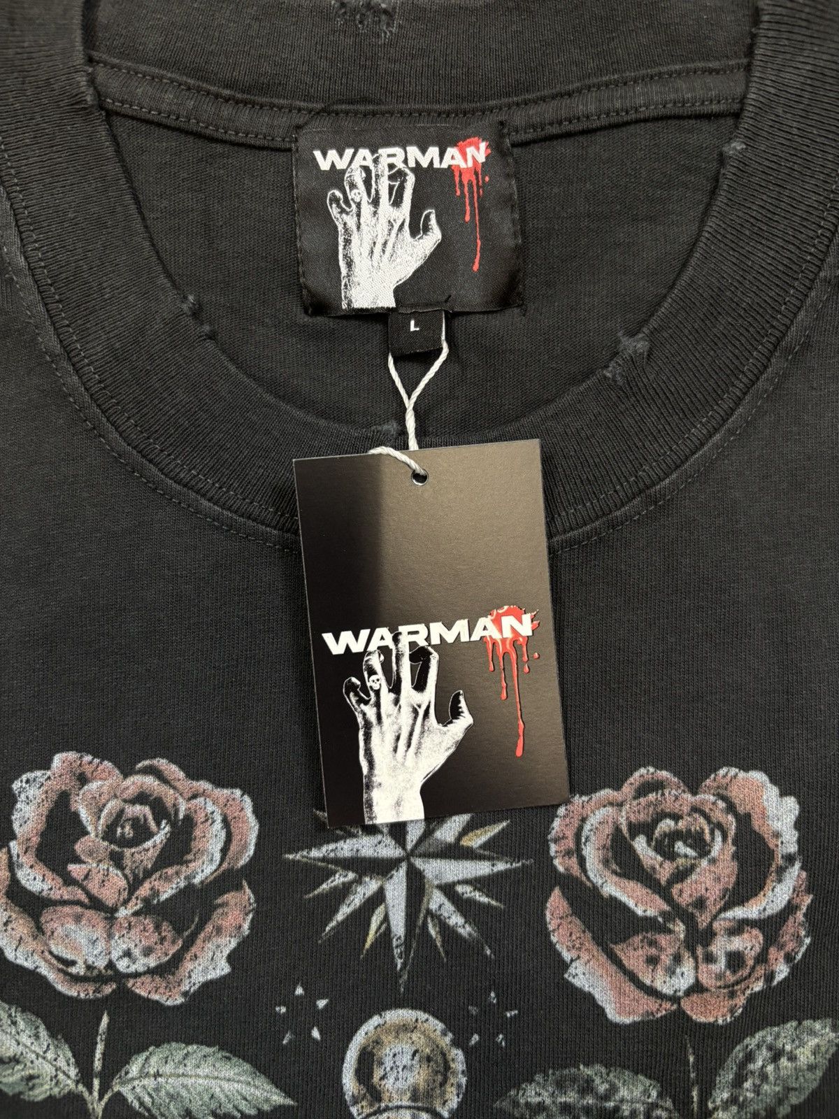 Vintage Warman Gothic Sacred Heart & Wings Graphic T-Shirt, Black Size US L / EU 52-54 / 3 - 8 Thumbnail