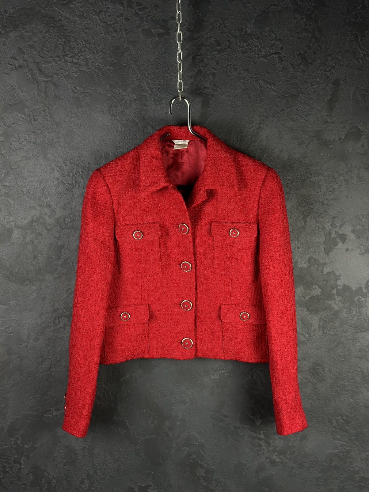 Versace × Vintage Archive!! VERSACE Classic V2 80s Red Skirt Jacket Suit Wool Size M / US 6-8 / IT 42-44 - 2 Thumbnail