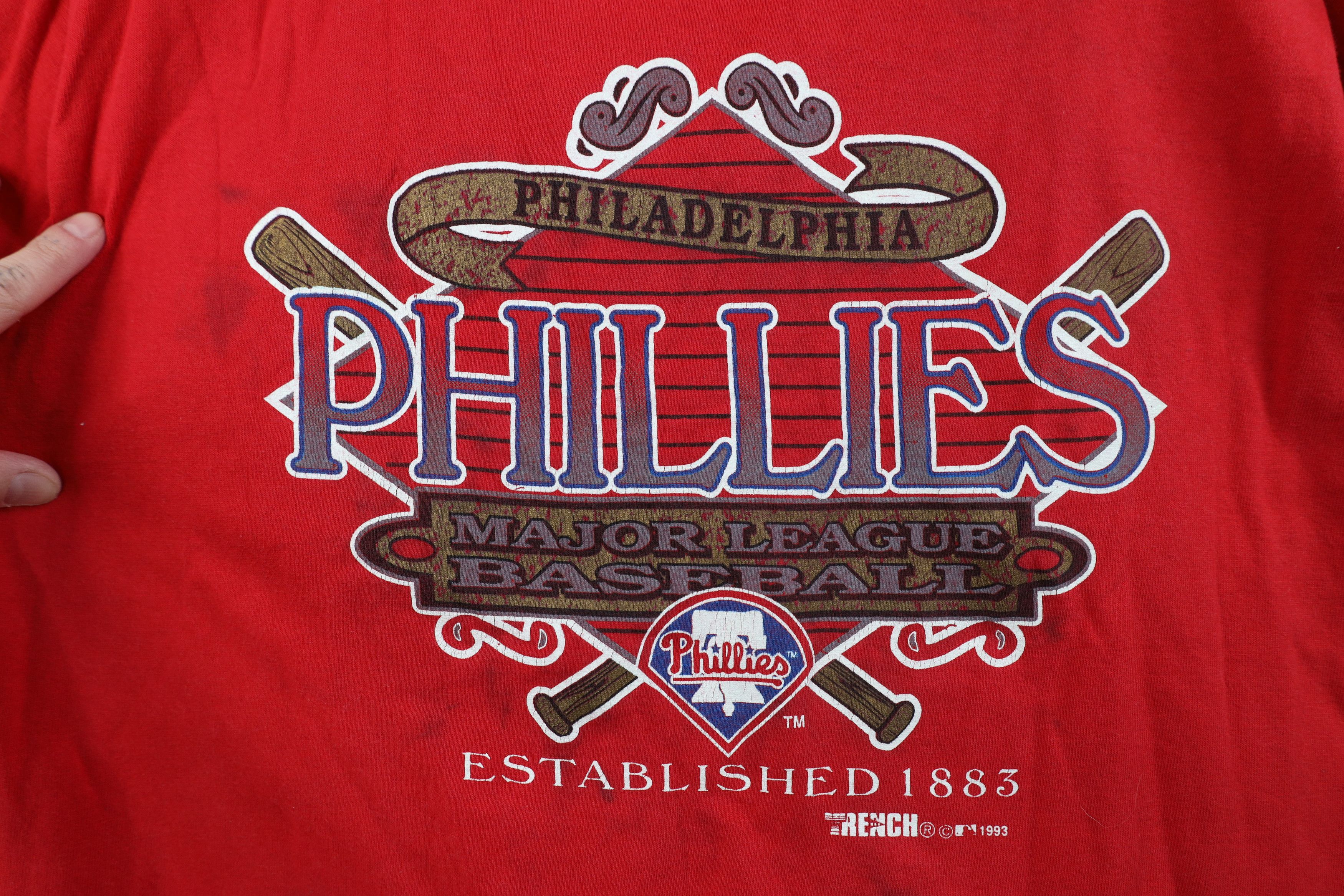 Vintage Vintage 90s Spell Philadelphia Phillies Baseball T-Shirt USA Size US XL / EU 56 / 4 - 4 Thumbnail