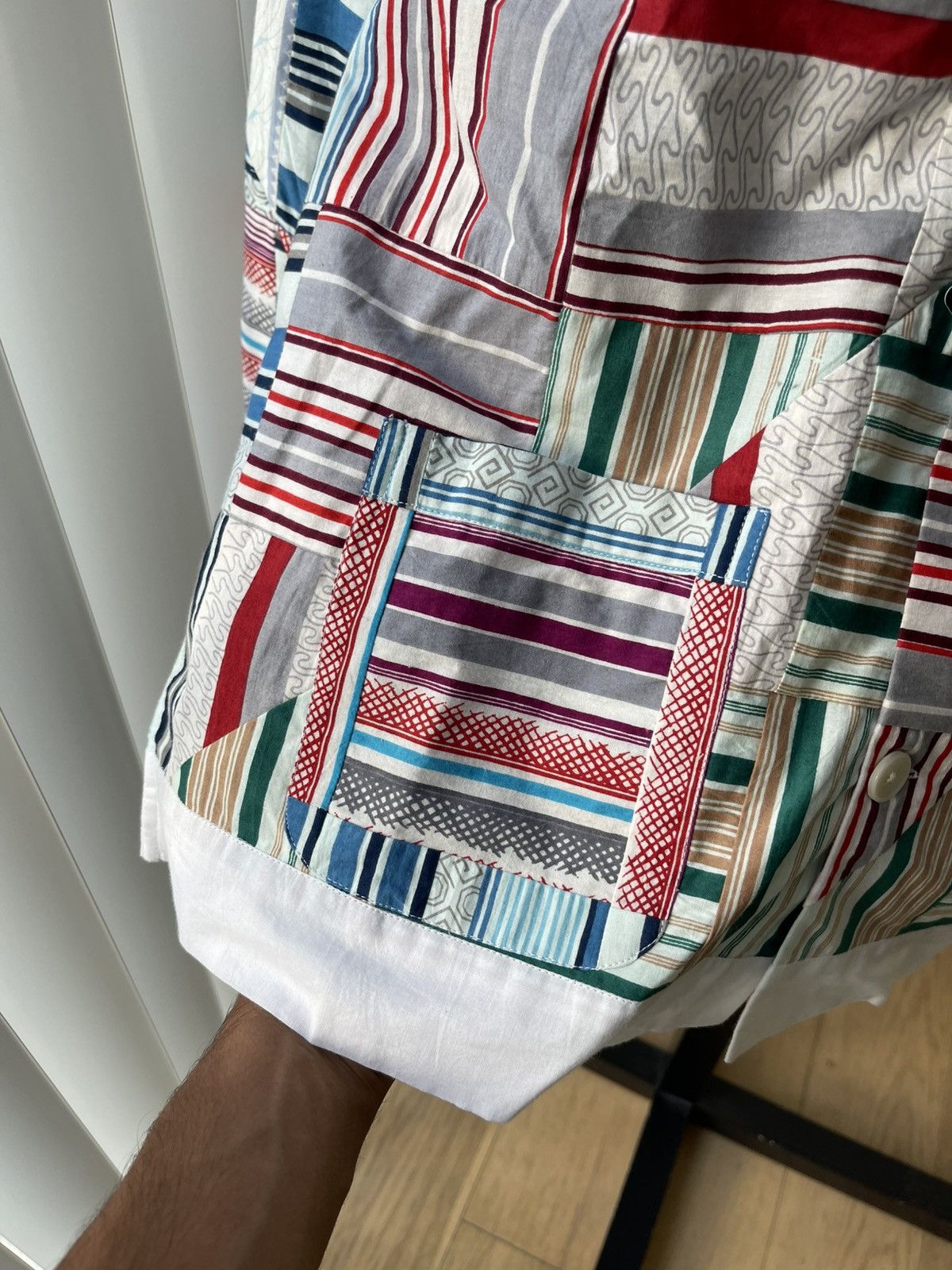 Bode Bode Patchwork Oxford Long Sleeves Shirt Size US S / EU 44-46 / 1 - 11 Thumbnail