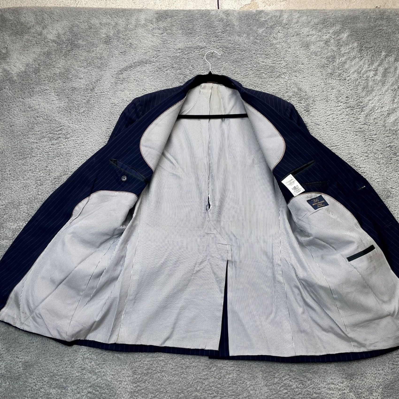 Brooks Brothers Brooks Brothers Mens Blazer Coat Jacket 46R Blue Striped Fitzgerald Explorer 346 Size 46R - 6 Thumbnail