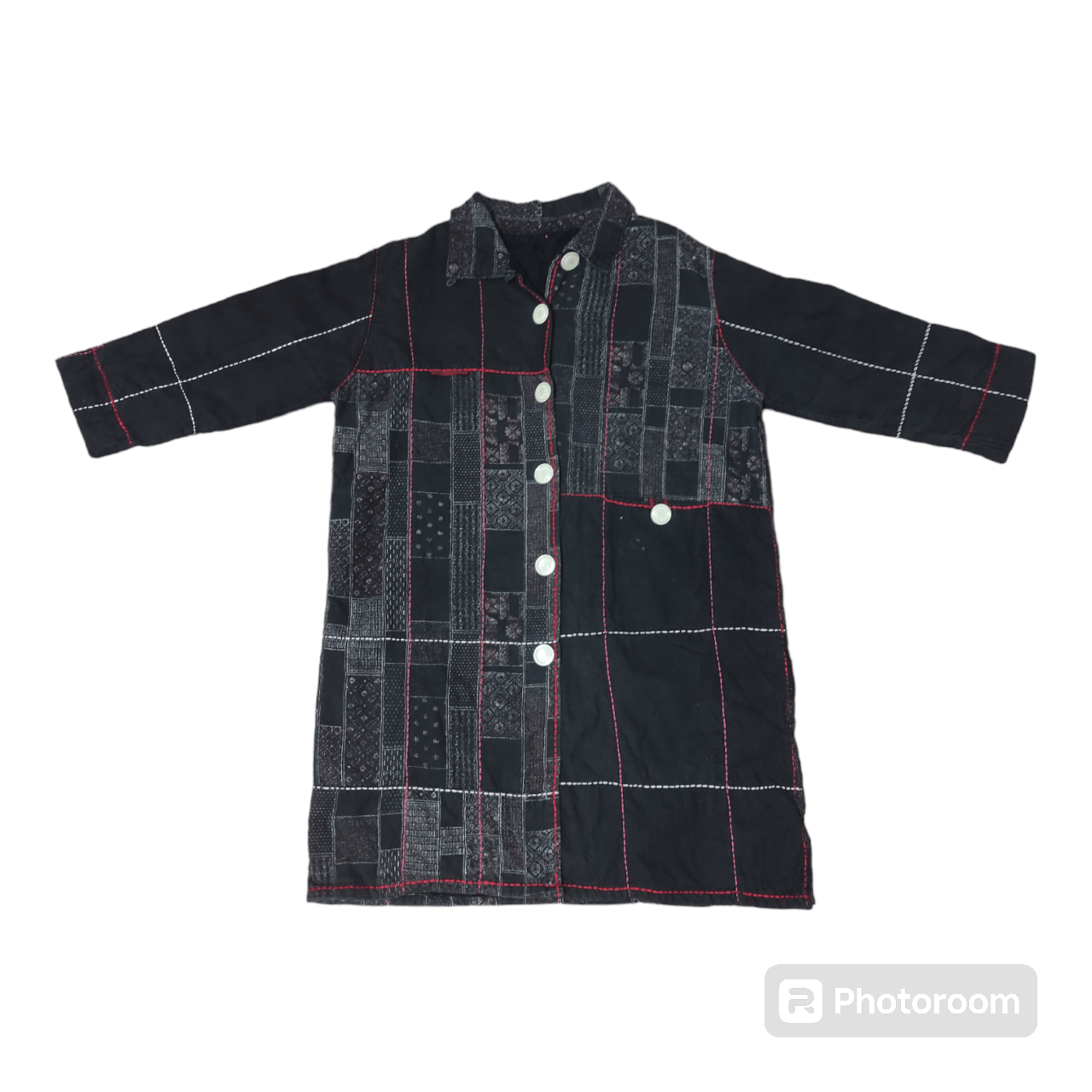 BEL ABIE BIG BUTTON UP PATCHWORK HANDMADE STYLE JACKET