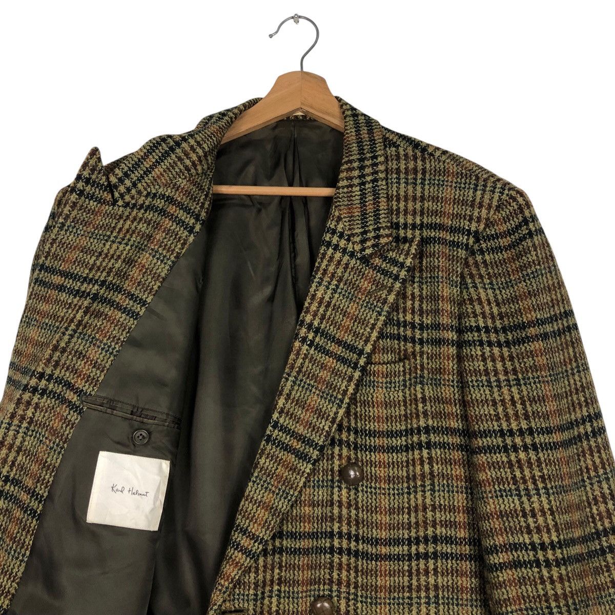 Japanese Brand 📌Vintage Wool Coats Jacket Karl Helmut Tartan Design Size US M / EU 48-50 / 2 - 13 Thumbnail