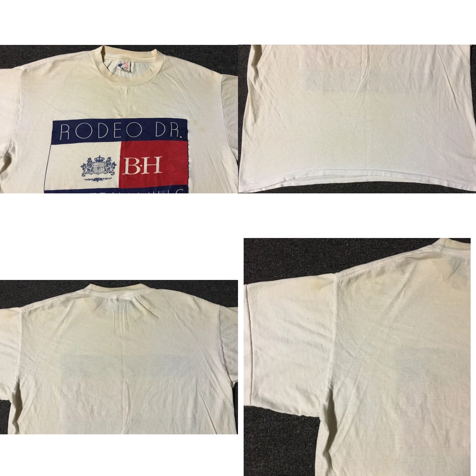 Vintage VINTAGE Beverly Hills 90210 Tommy Flag Shirt M L Boxy Grunge Surf White Sun Short Sleeve Mens T-Shirt Size US M / EU 48-50 / 2 - 8 Thumbnail