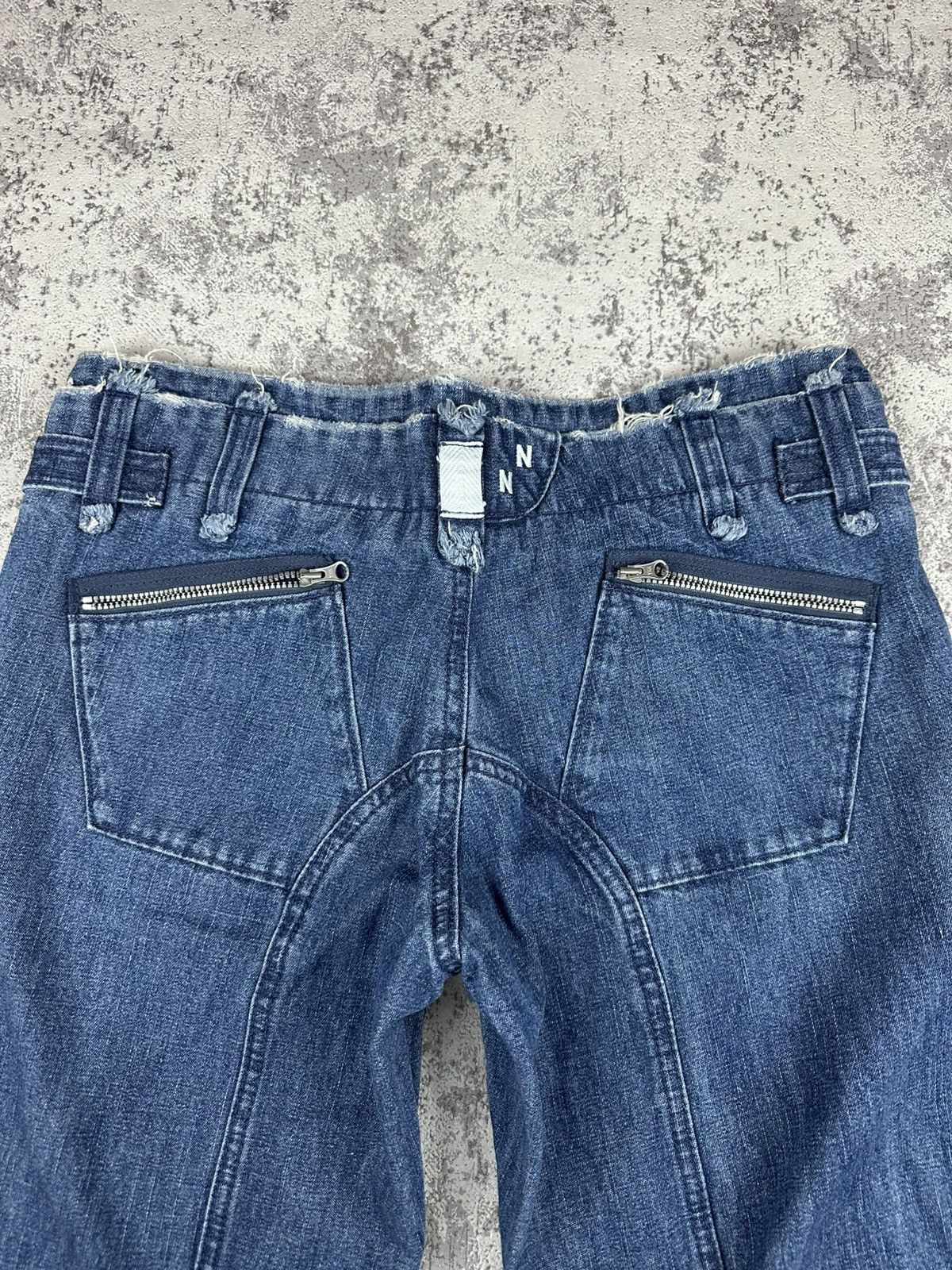 Designer Cargo Jeans Baggy Blue Zip-Off Utility Wide Fit Techwear Size US 32 / EU 48 - 10 Thumbnail