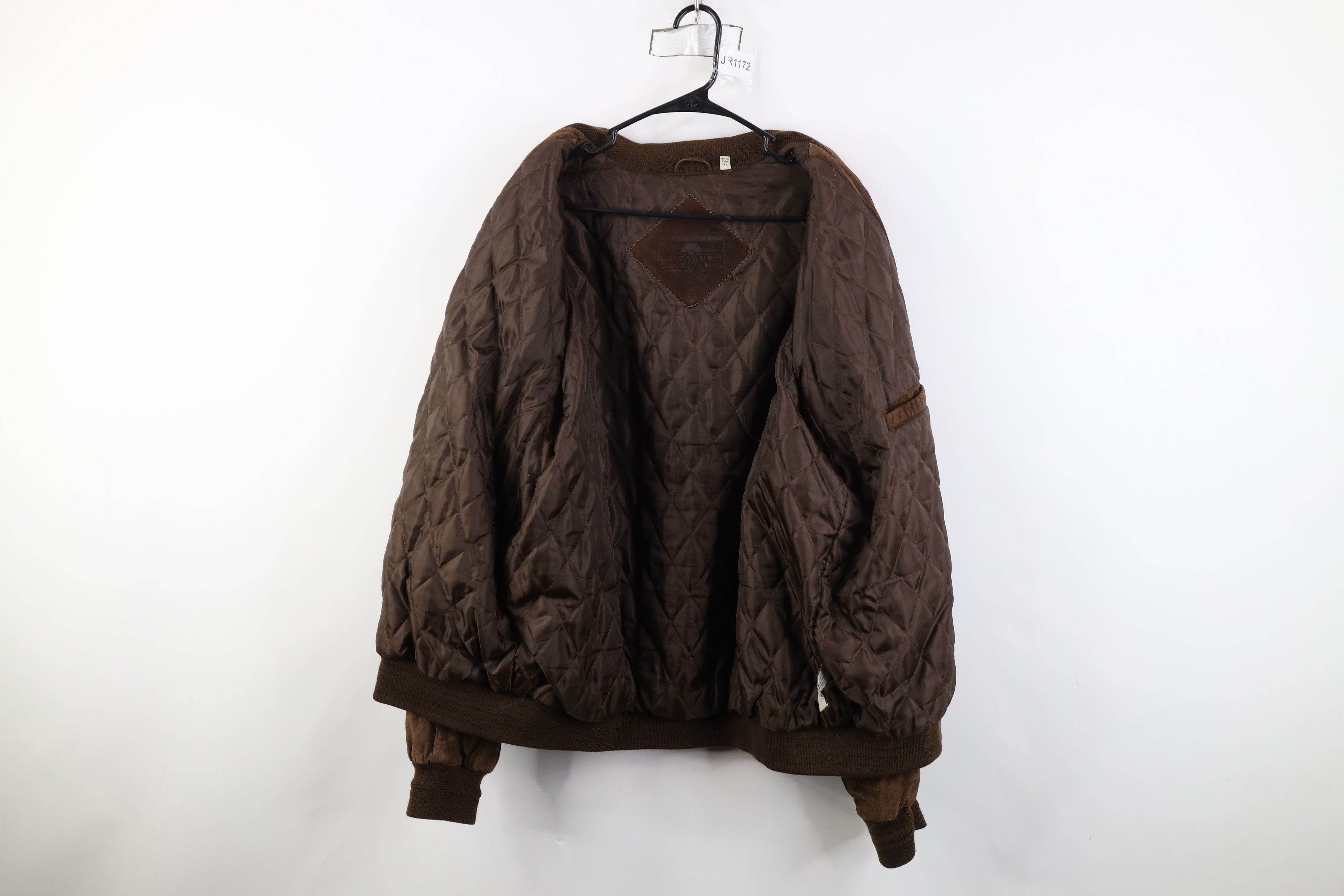 Vintage Vintage 90s Streetwear Suede Leather Bomber Jacket Brown Size US XL / EU 56 / 4 - 11 Thumbnail