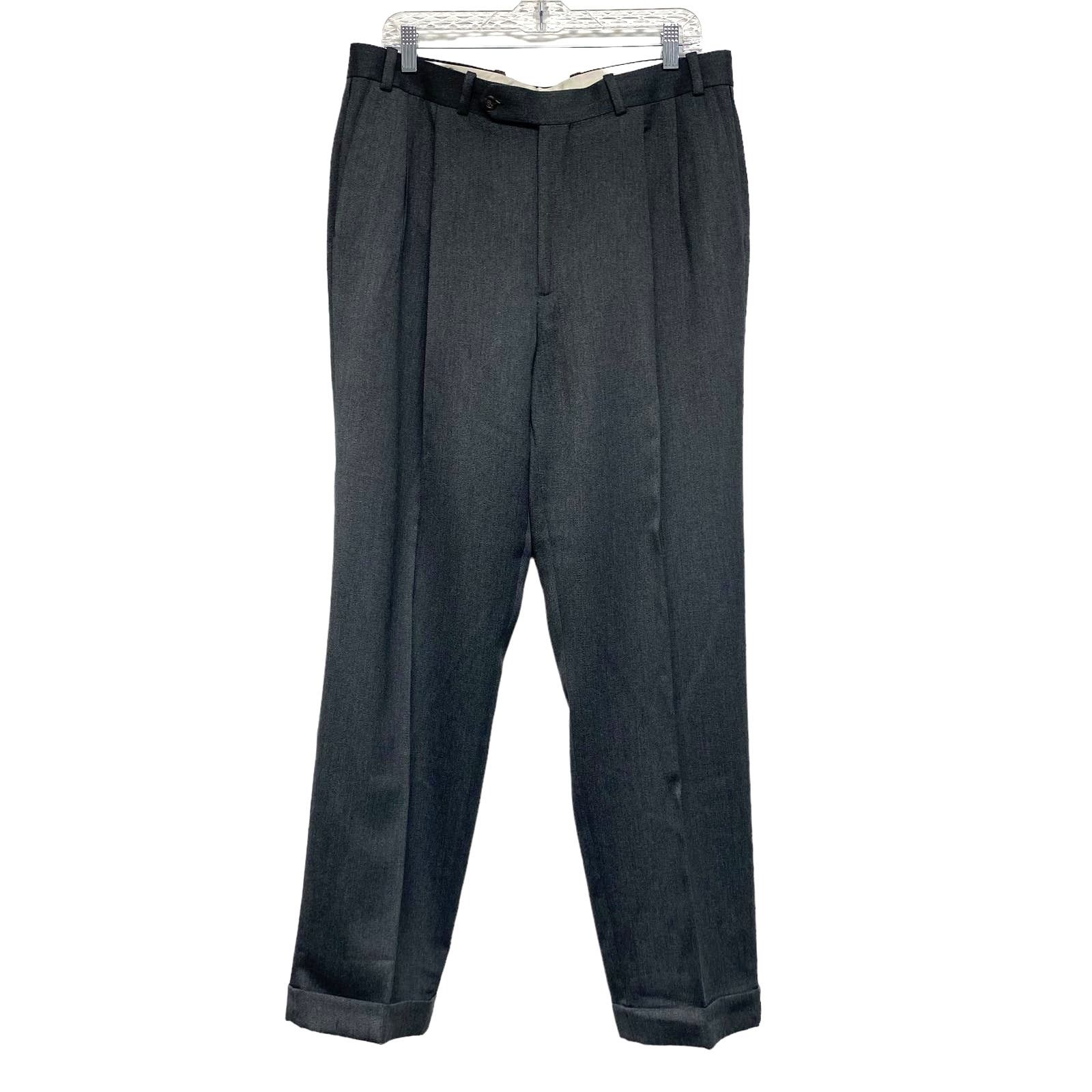 Vintage Vintage Zignoni Grey Pleat Front Trousers Pants Size 36R - 1 Thumbnail