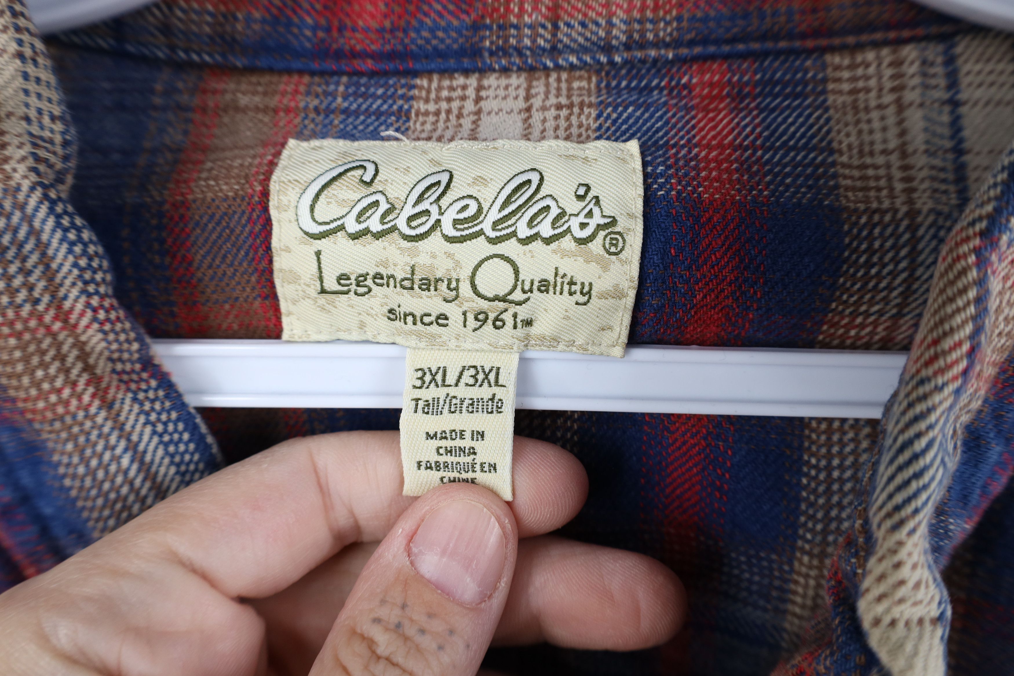 Cabelas Vintage Cabelas Heavyweight Flannel Button Down Shirt Plaid Size US XXL / EU 58 / 5 - 8 Thumbnail