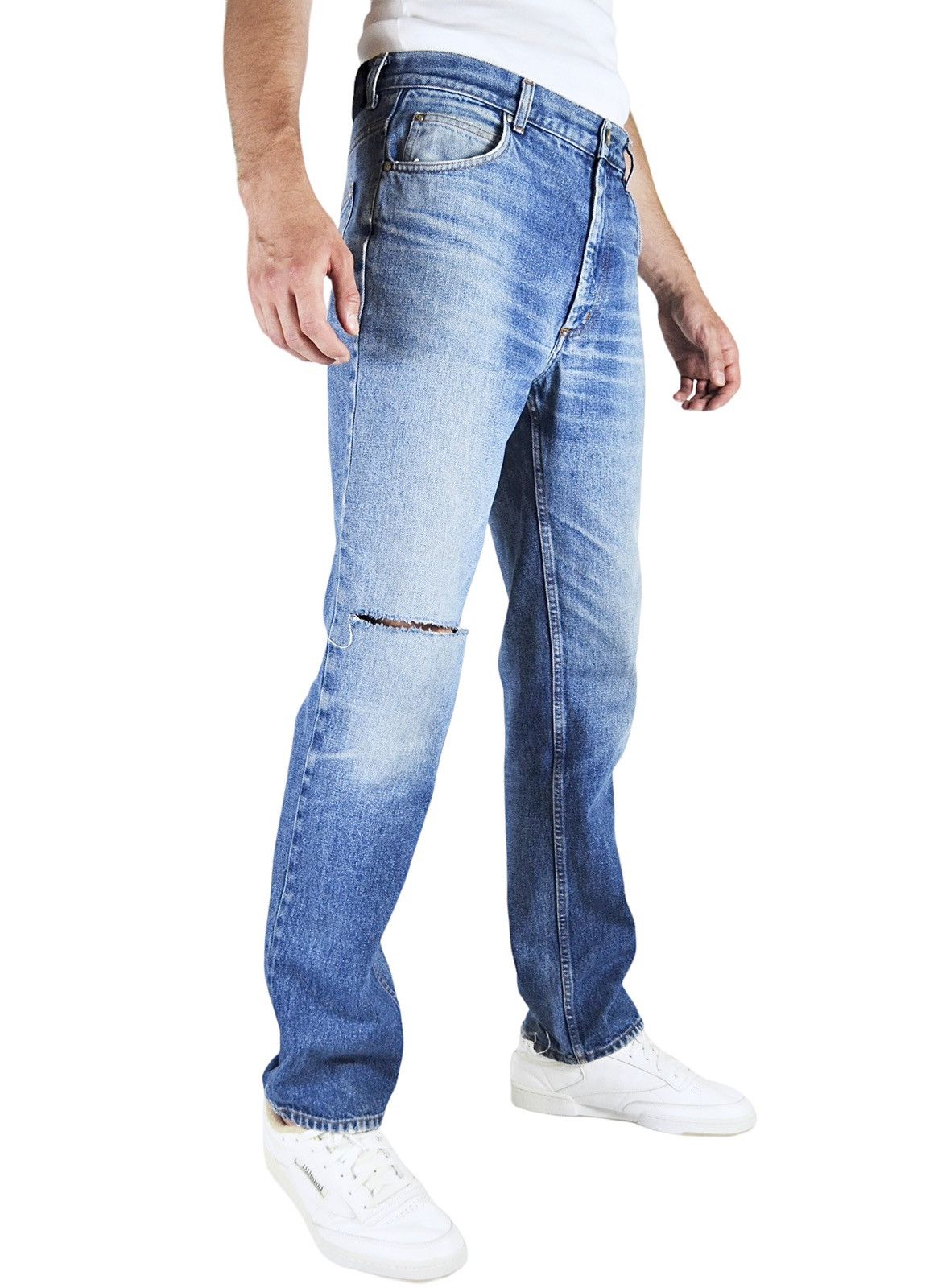 Valentino 90s Vintage Valentino Straight Distressed Blue Jeans Denim Size US 36 / EU 52 - 2 Thumbnail