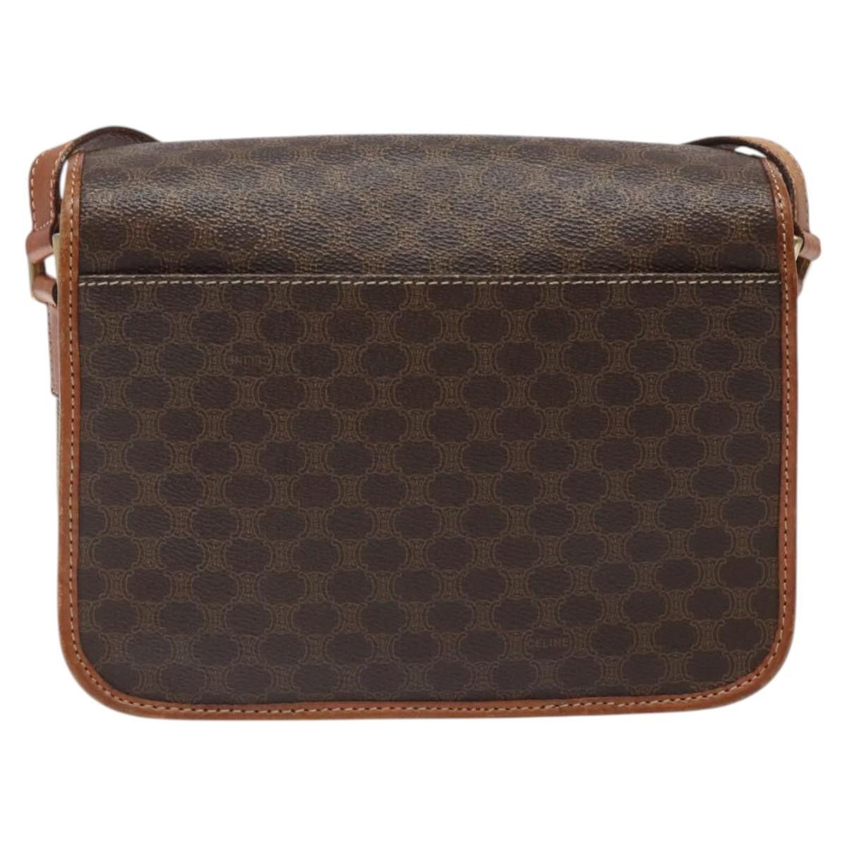 Celine CELINE Macadam Canvas Circle Shoulder Bag Pvc Leather Brown Size ONE SIZE - 3 Thumbnail