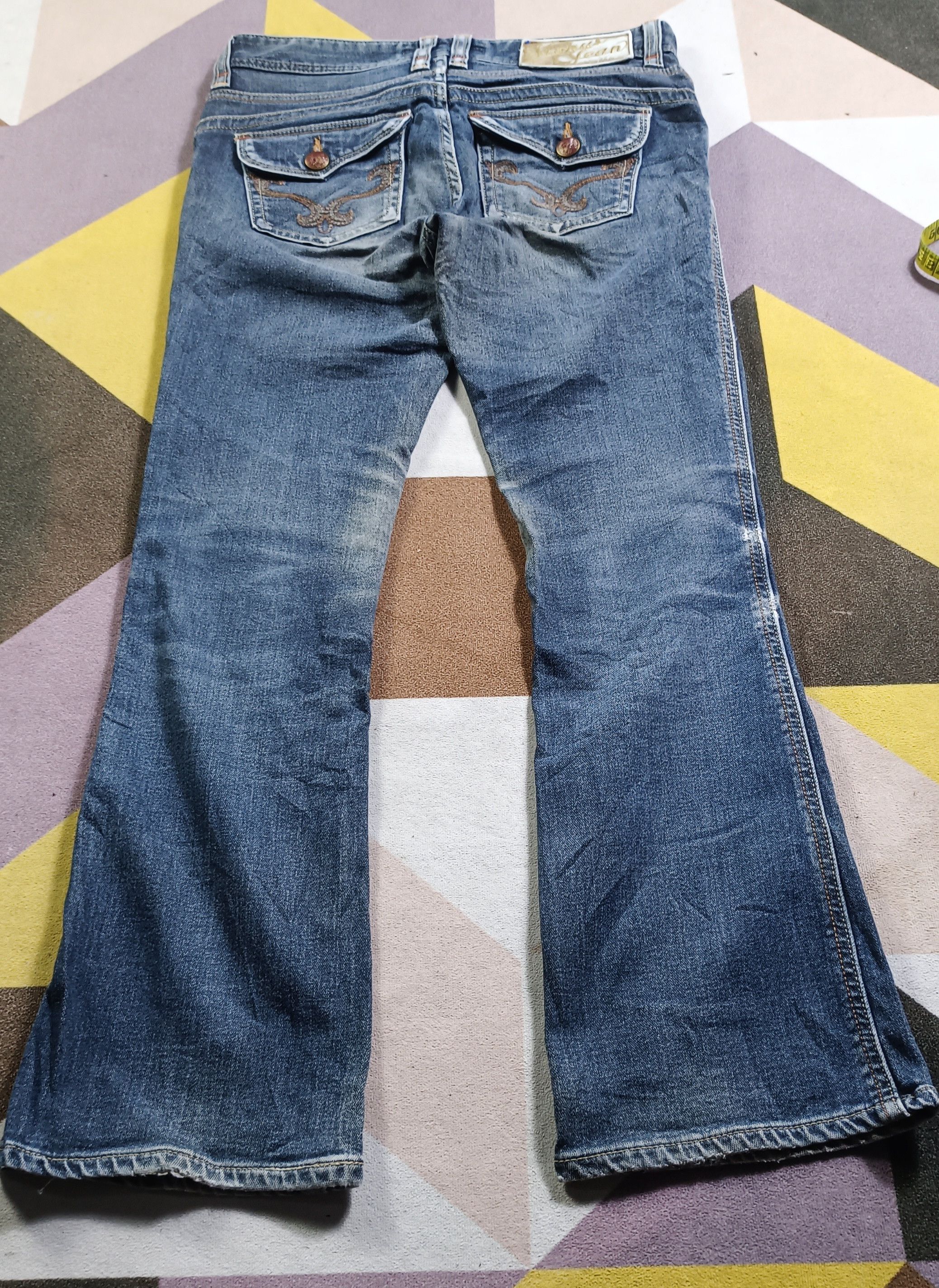 Edwin × If Six Was Nine Vintage🔥 Edwin Something "Vienus" Flare Distresssed Denim Size US 30 / EU 46 - 2 Thumbnail